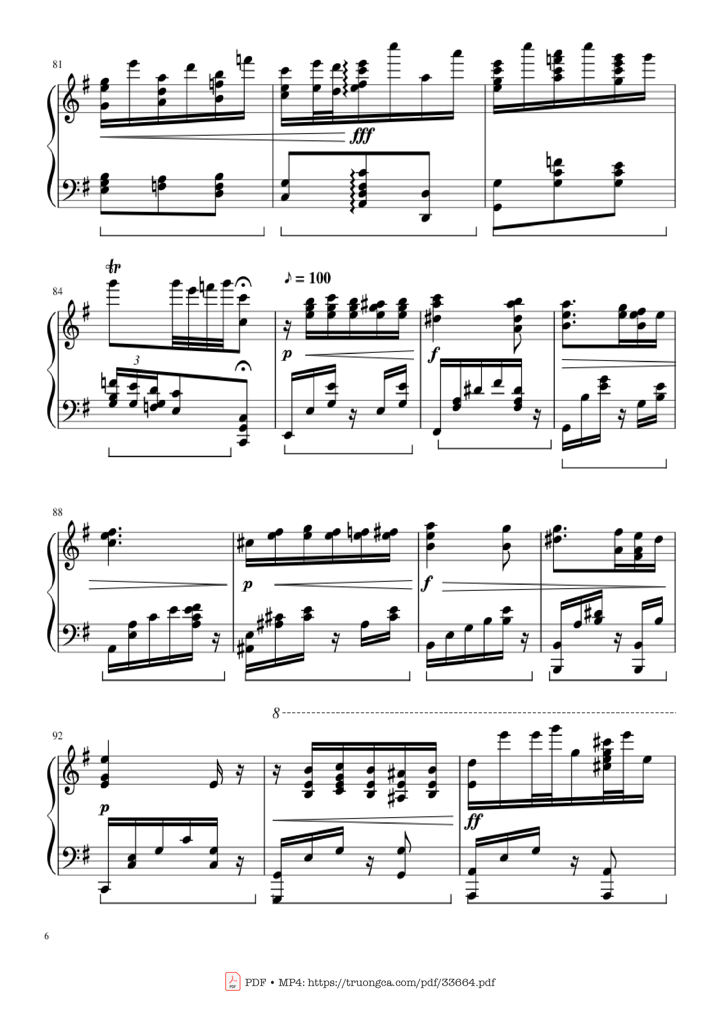 Page 6 of Sheet music PDF Piano Slavonic Dances, Op.72 No.2 Piano Solo - Antonin Leopold Dvorak