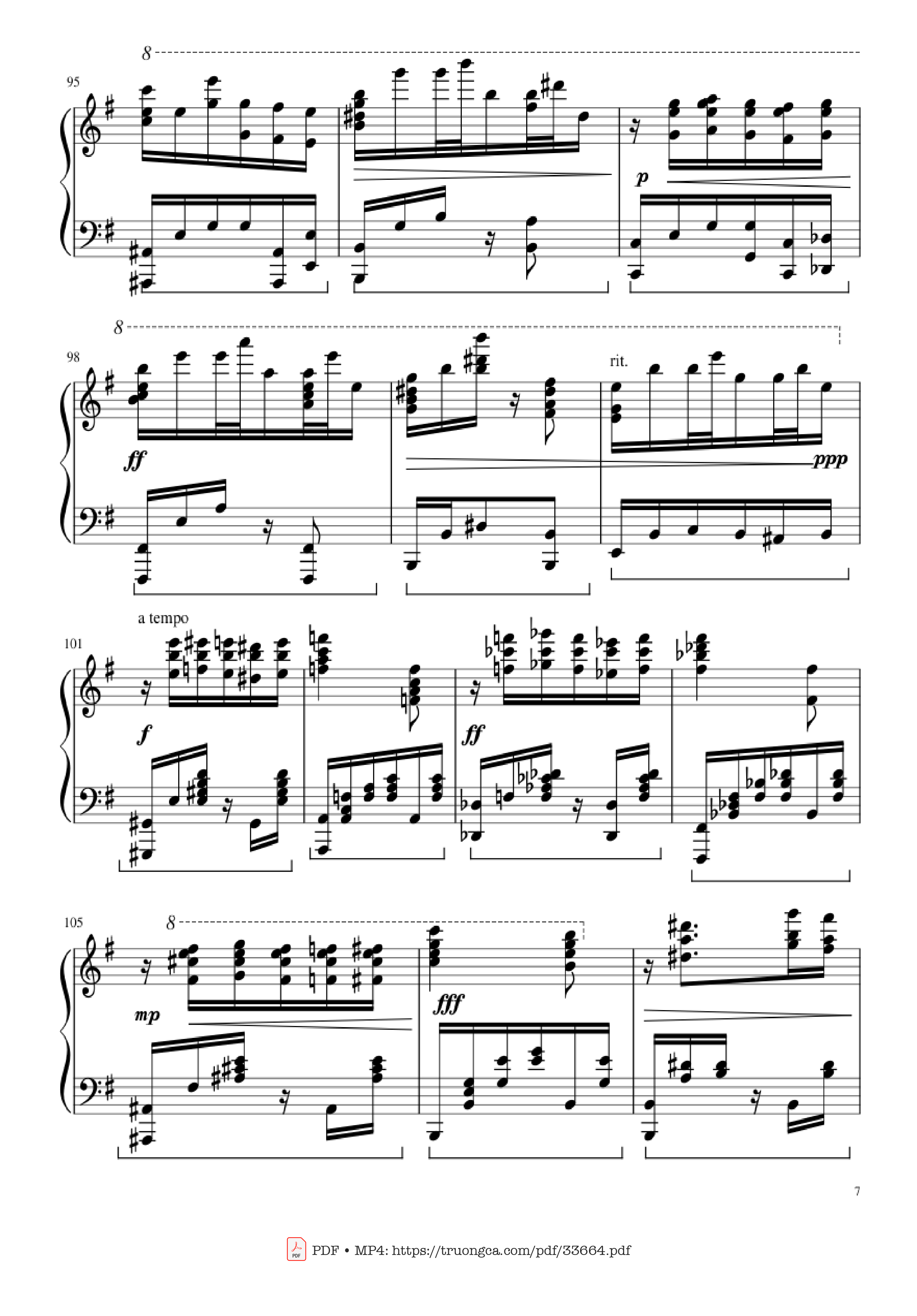 Page 7 of Sheet music PDF Piano Slavonic Dances, Op.72 No.2 Piano Solo - Antonin Leopold Dvorak