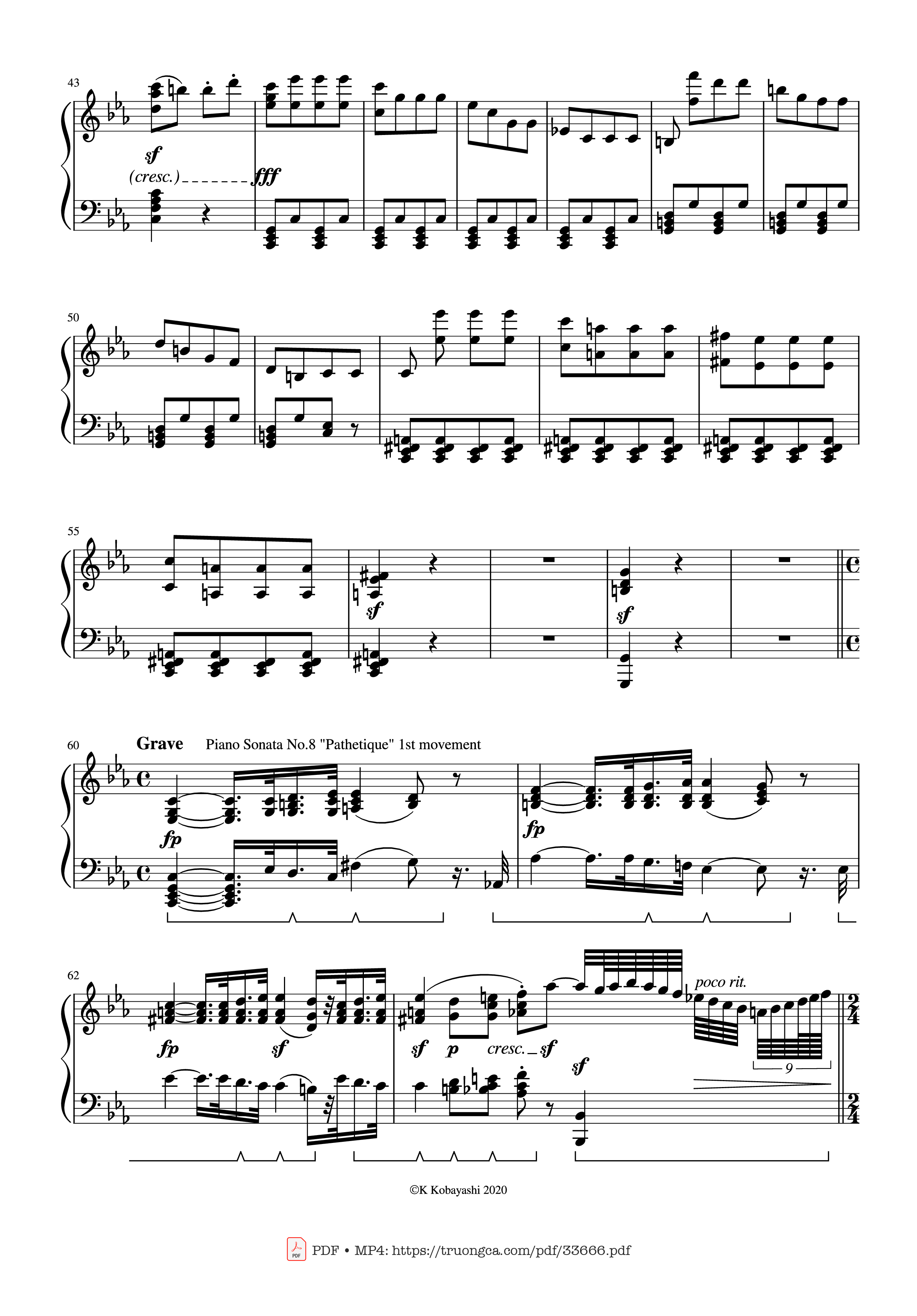 Page 2 of Sheet music PDF Piano Beethoven Medley for classical Piano beginners - Ludwig van Beethoven