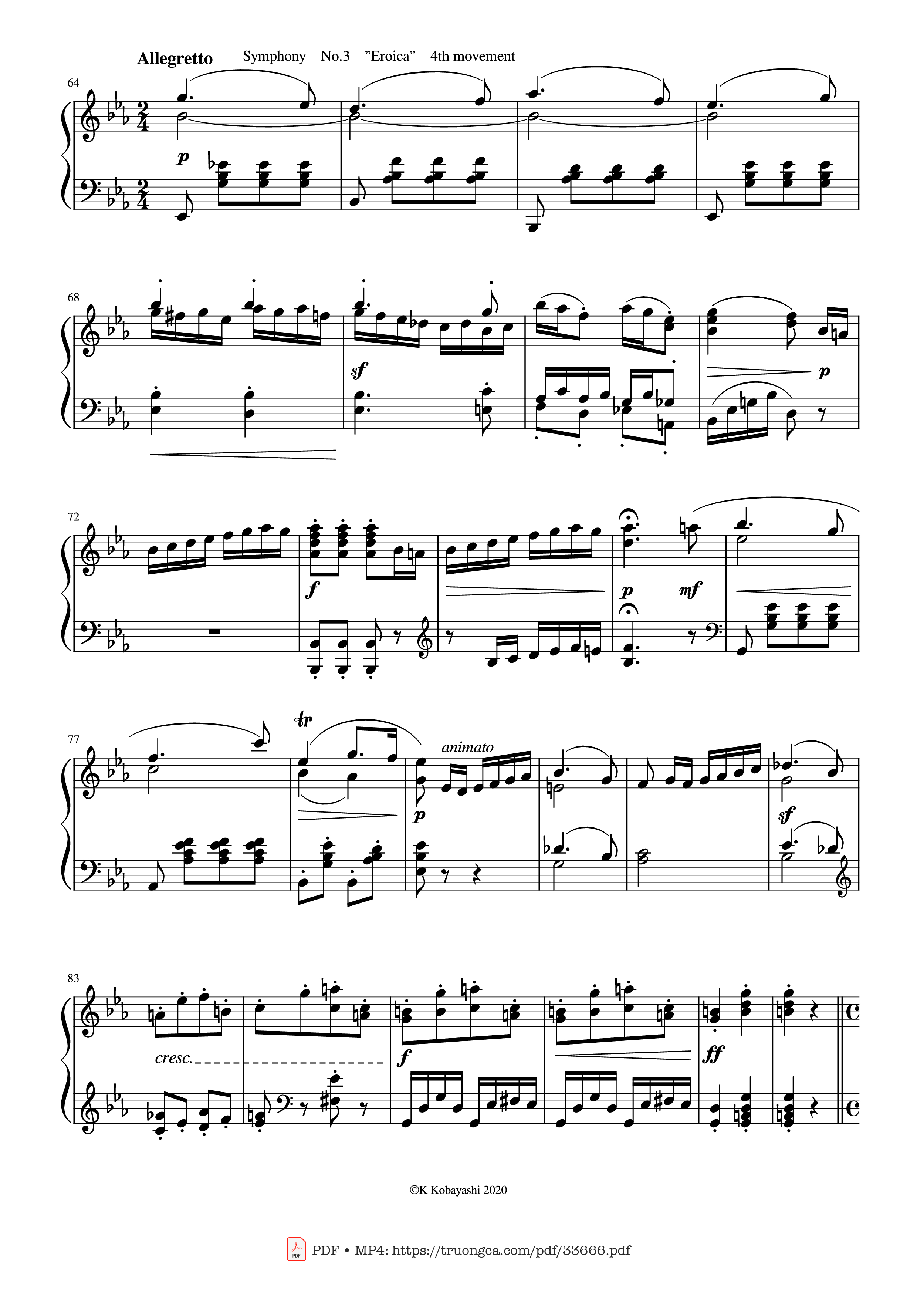 Page 3 of Sheet music PDF Piano Beethoven Medley for classical Piano beginners - Ludwig van Beethoven