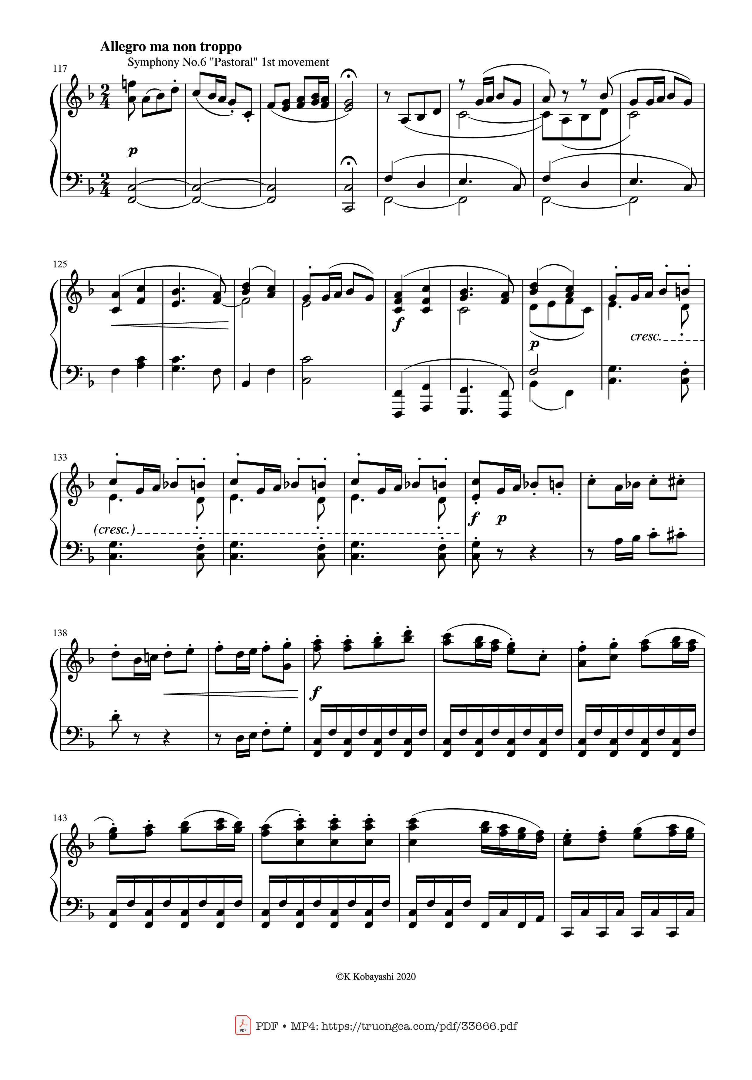 Page 6 of Sheet music PDF Piano Beethoven Medley for classical Piano beginners - Ludwig van Beethoven