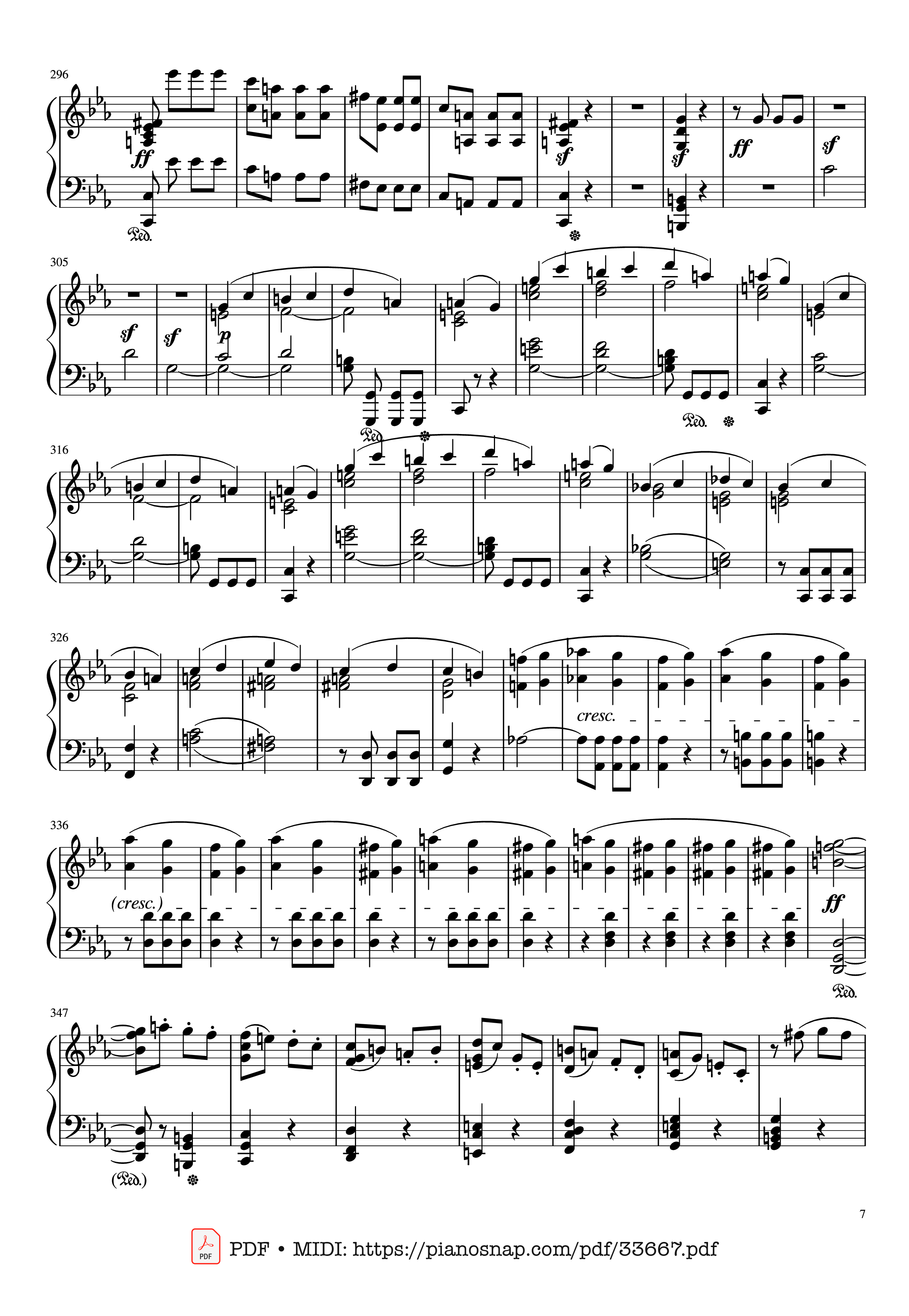 Page 7 of Sheet music PDF Piano Beethoven Symphony No. 5 Piano (Advance) - Ludwig van Beethoven