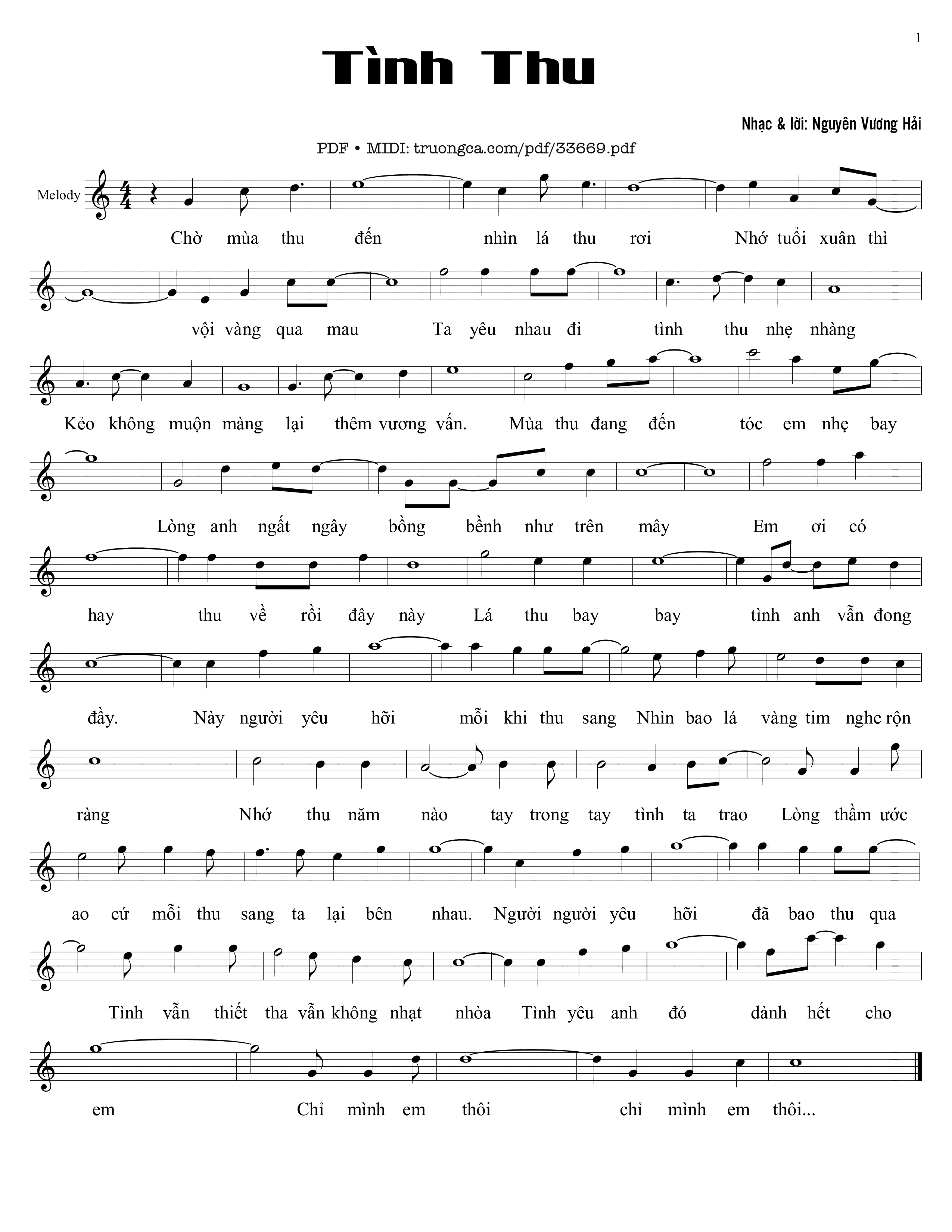 Tình thu - Nguyên Vương Hải