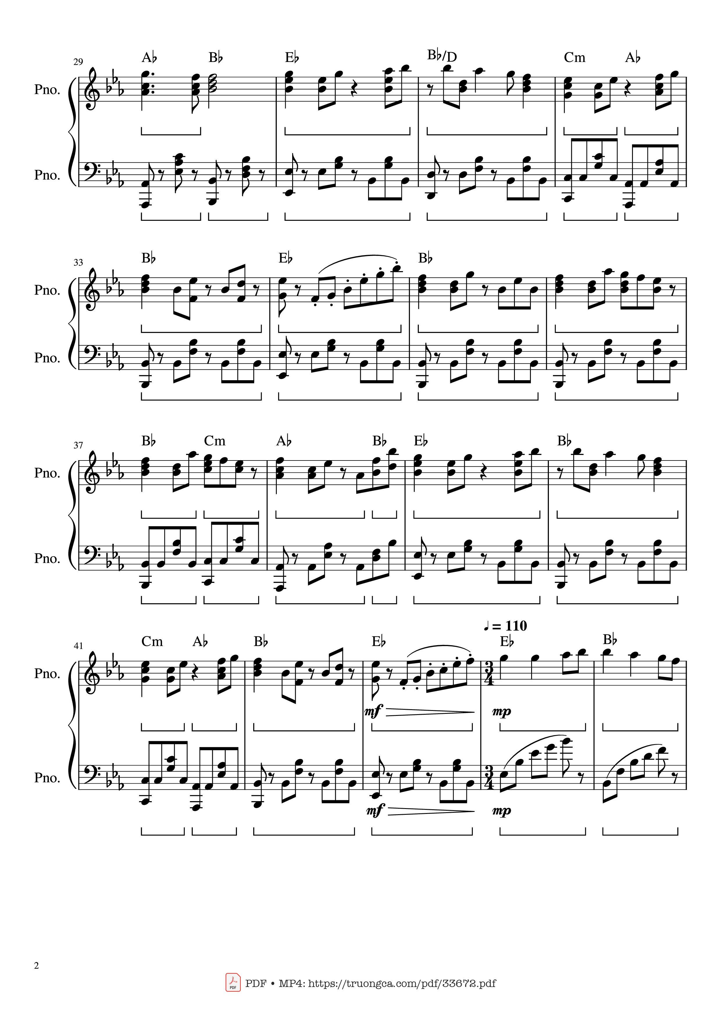 Page 2 of Sheet music PDF Piano Beethoven Ode To Joy Piano Arranged - Ludwig Van Beethoven