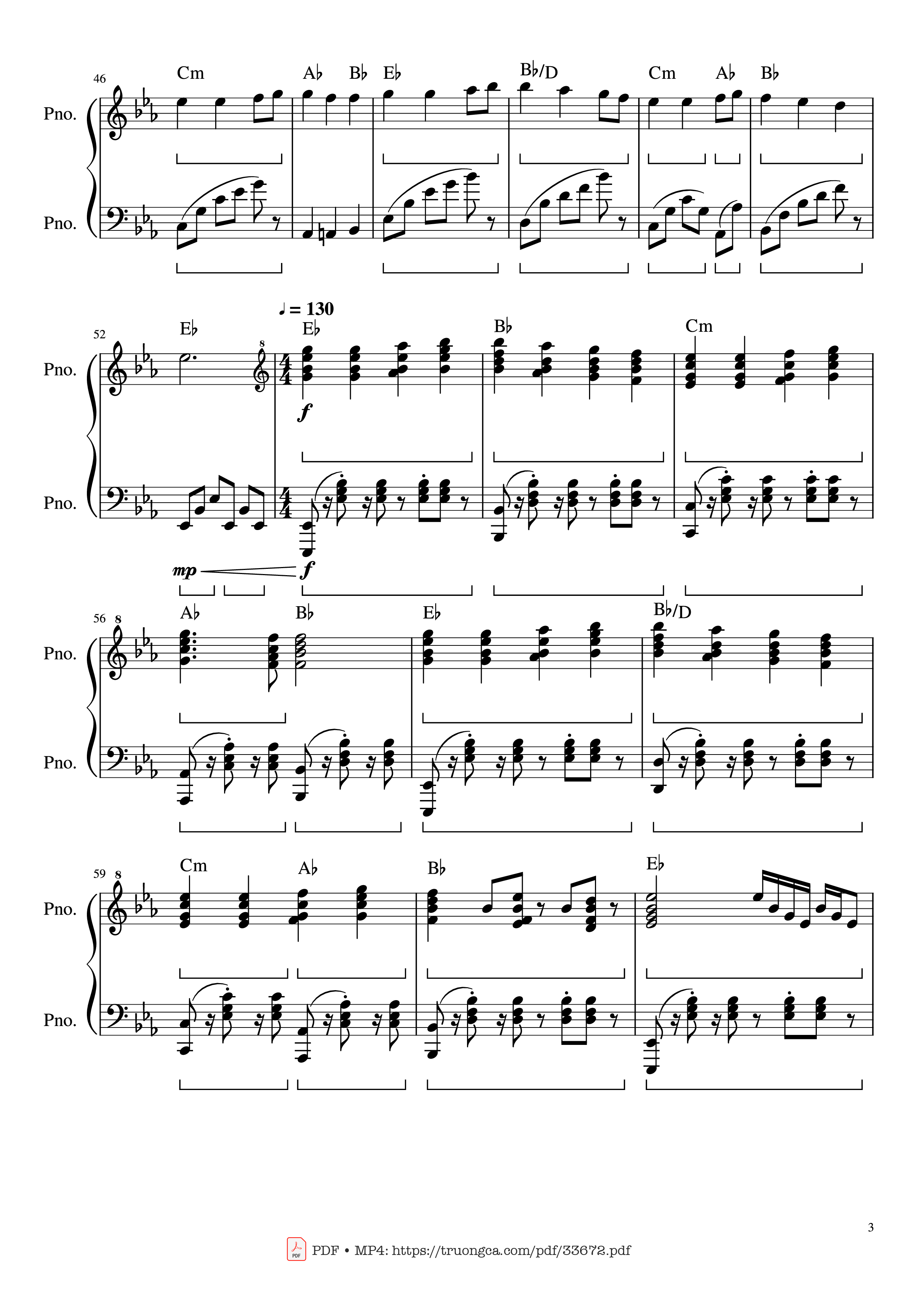 Page 3 of Sheet music PDF Piano Beethoven Ode To Joy Piano Arranged - Ludwig Van Beethoven