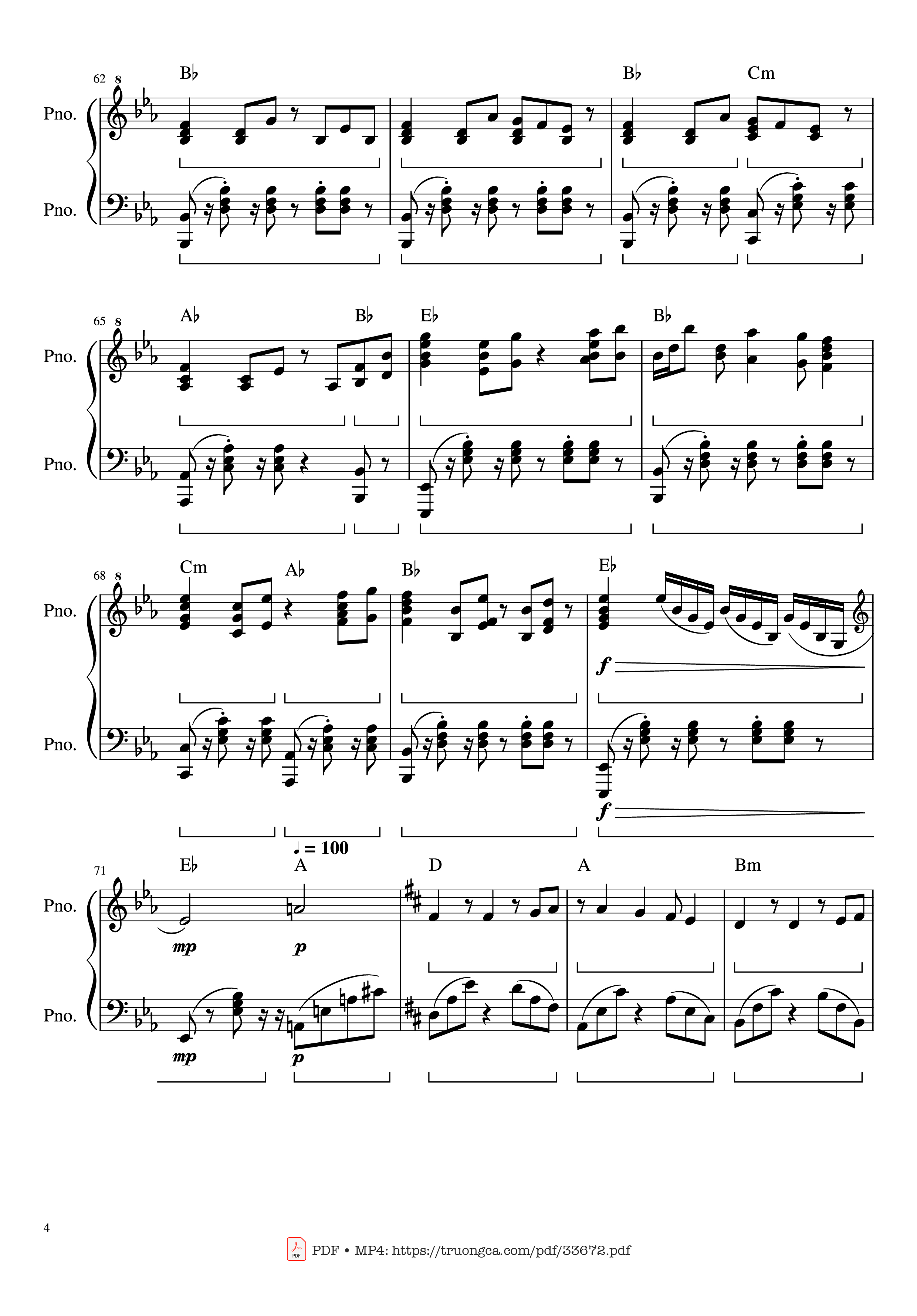Page 4 of Sheet music PDF Piano Beethoven Ode To Joy Piano Arranged - Ludwig Van Beethoven