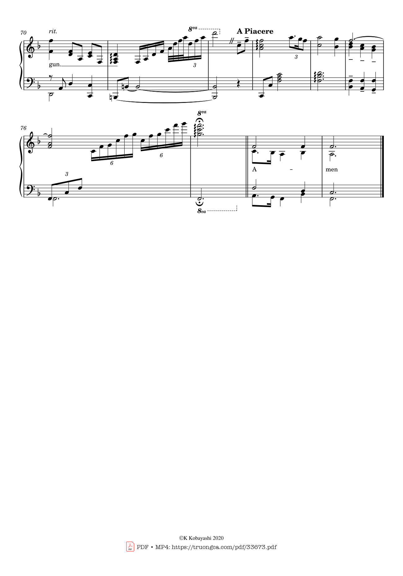 Page 4 of Sheet music PDF Piano Amazing Grace - John Newton