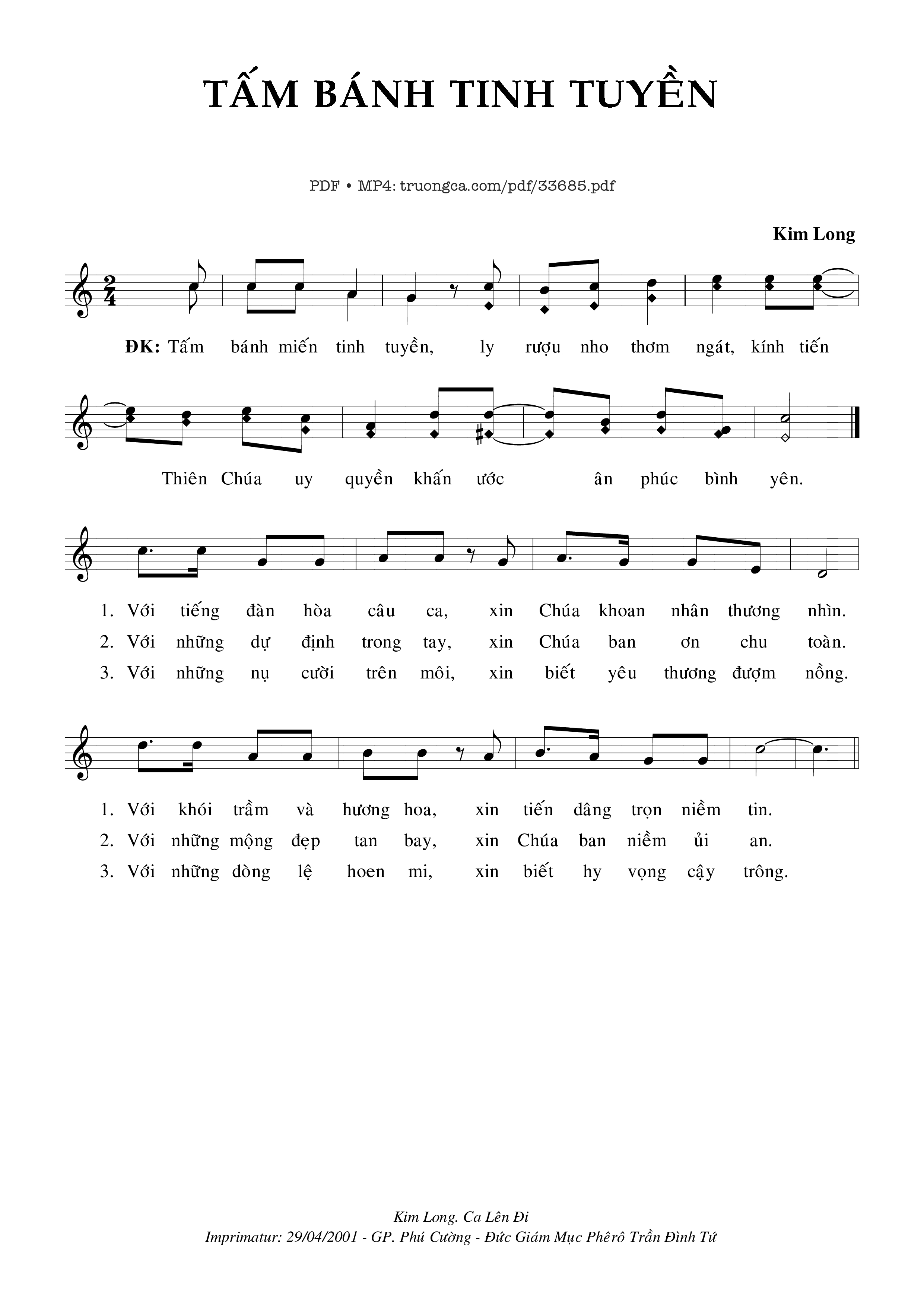 Sheet PDF of Tẫm Bánh Tinh Tuyền