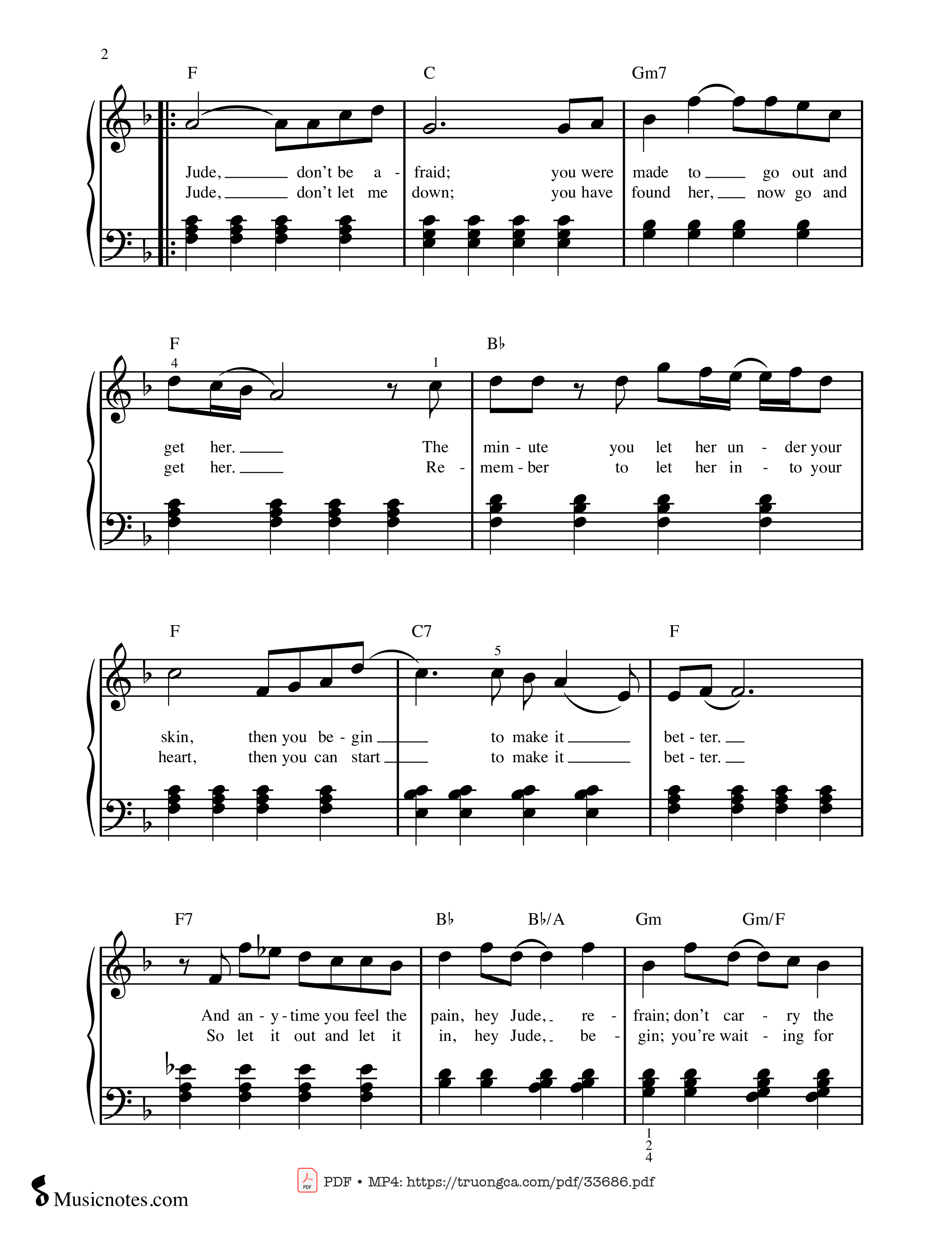 Hey Jude dont make it bad Take a sad song and make it better, Trang 2