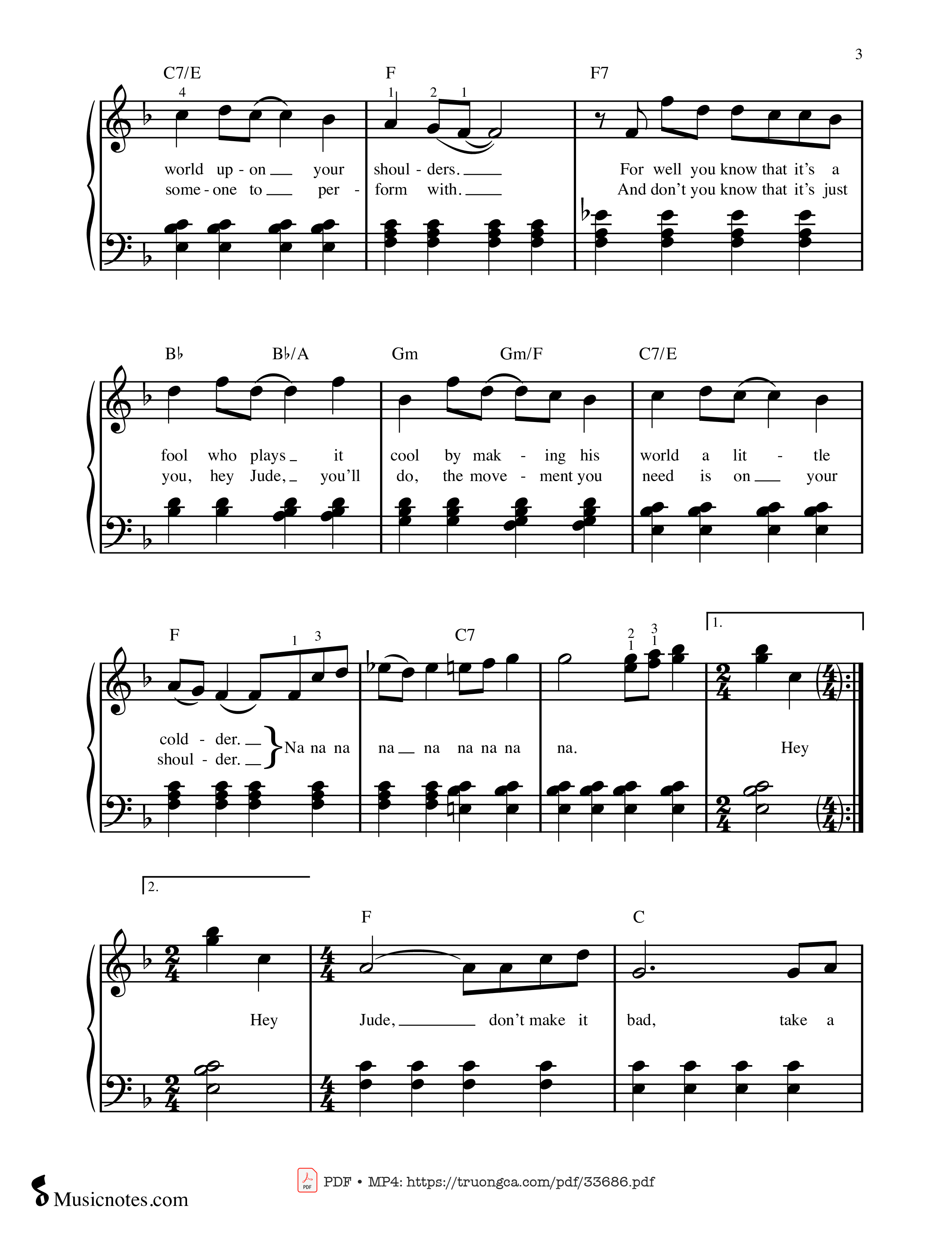 Hey Jude dont make it bad Take a sad song and make it better, Trang 3