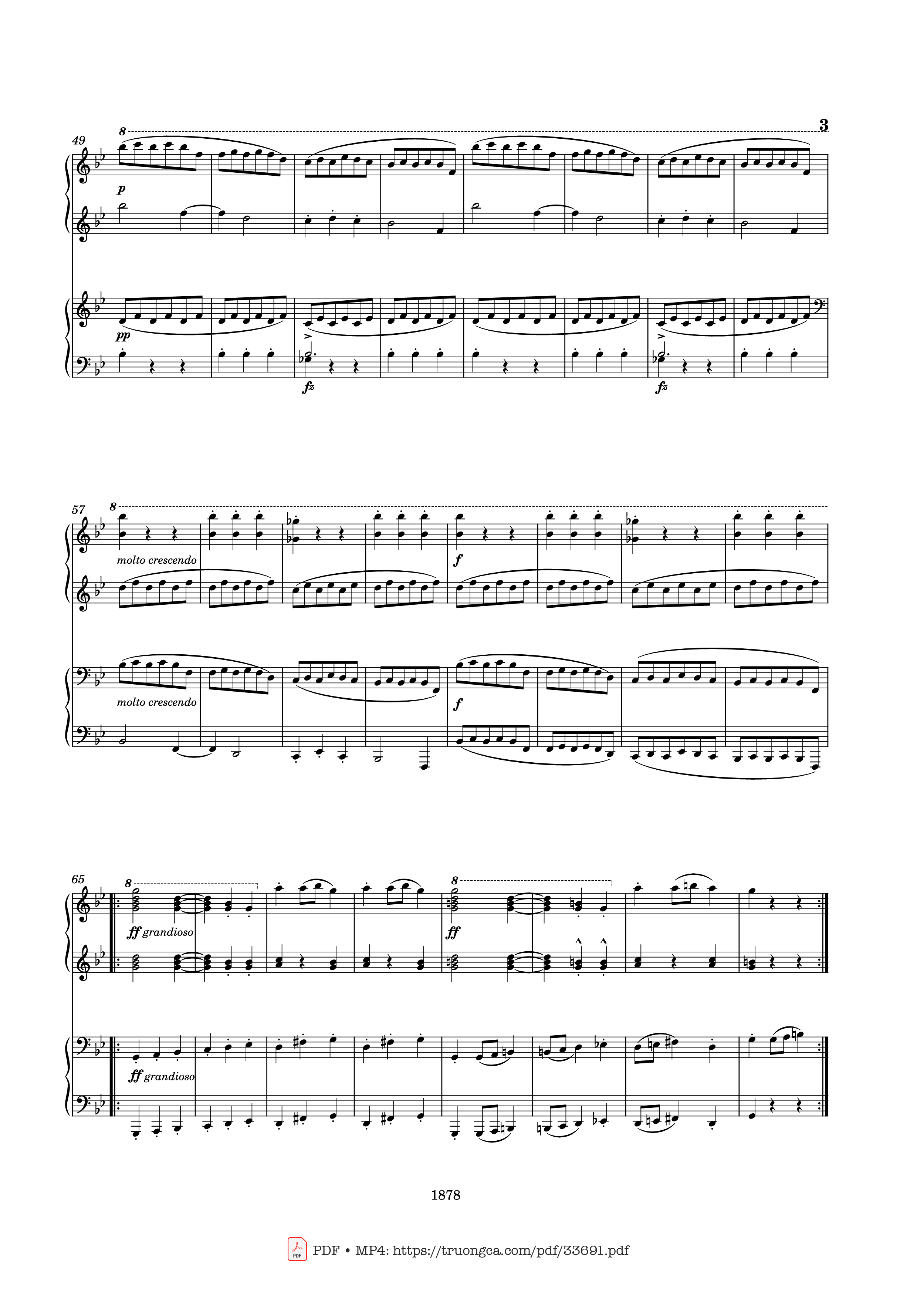 Page 3 of Sheet music PDF Piano Slavonic Dances Op. 46 No. 8 Piano Four Hands - Antonin Leopold Dvorak