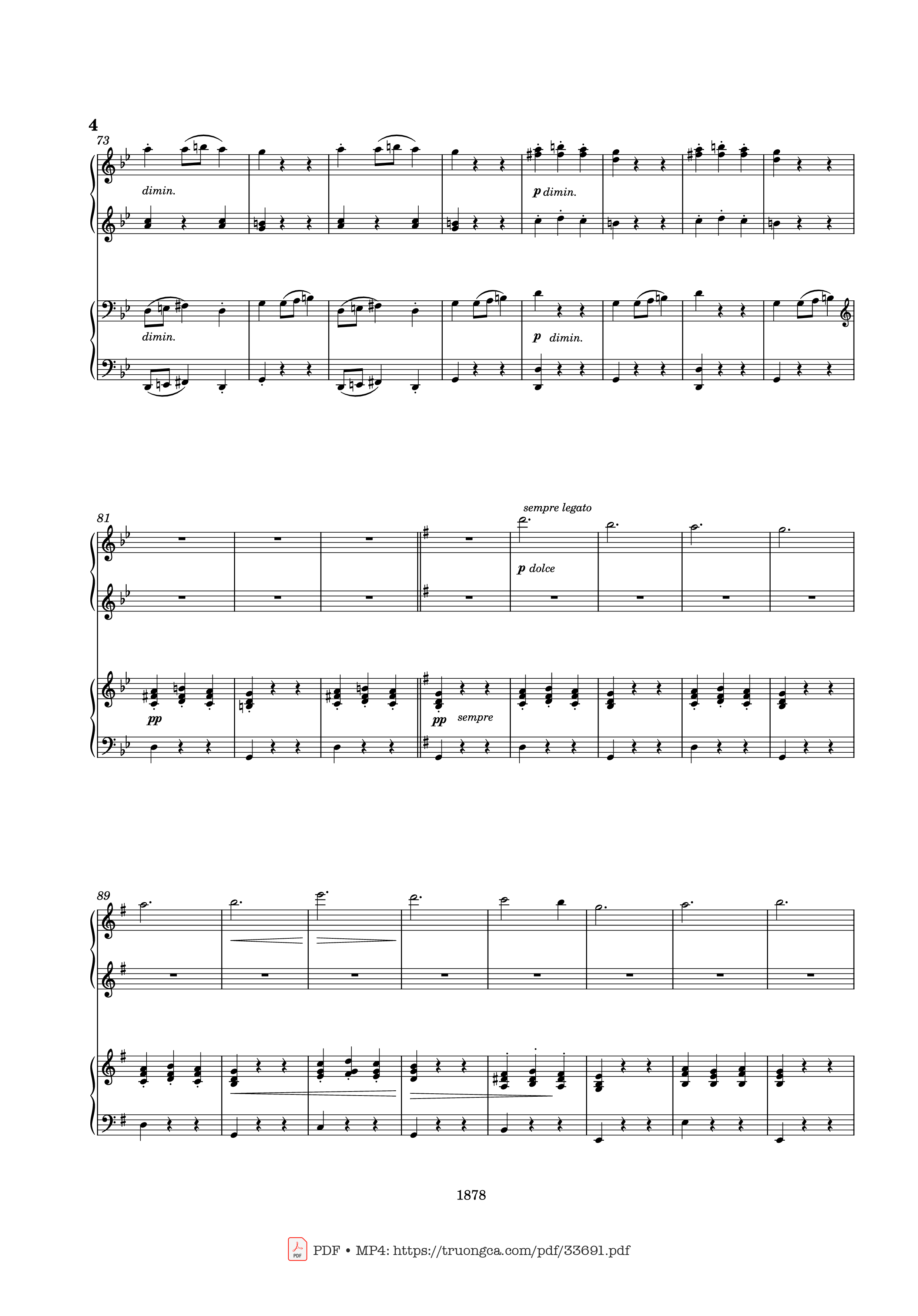 Page 4 of Sheet music PDF Piano Slavonic Dances Op. 46 No. 8 Piano Four Hands - Antonin Leopold Dvorak