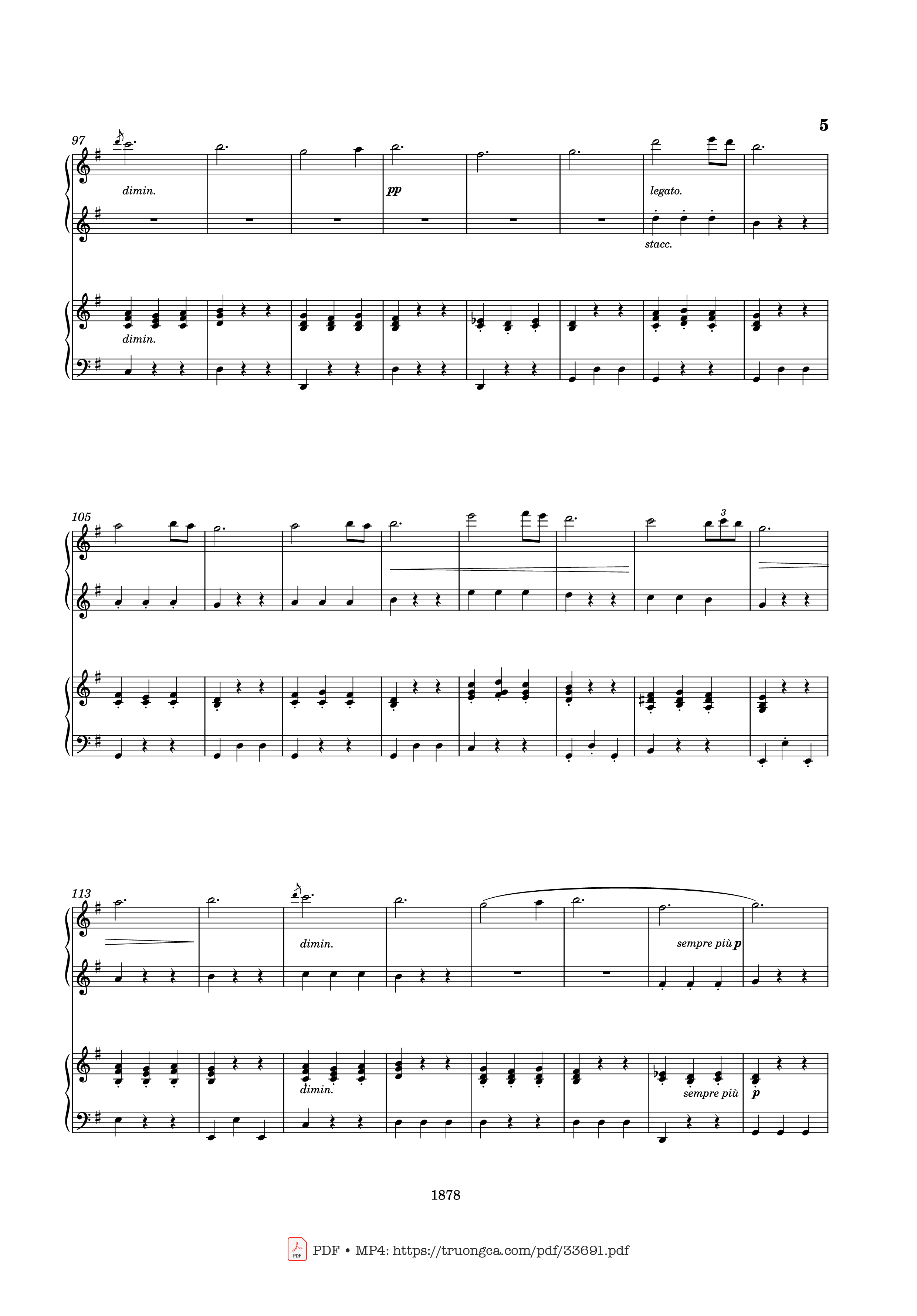 Page 5 of Sheet music PDF Piano Slavonic Dances Op. 46 No. 8 Piano Four Hands - Antonin Leopold Dvorak