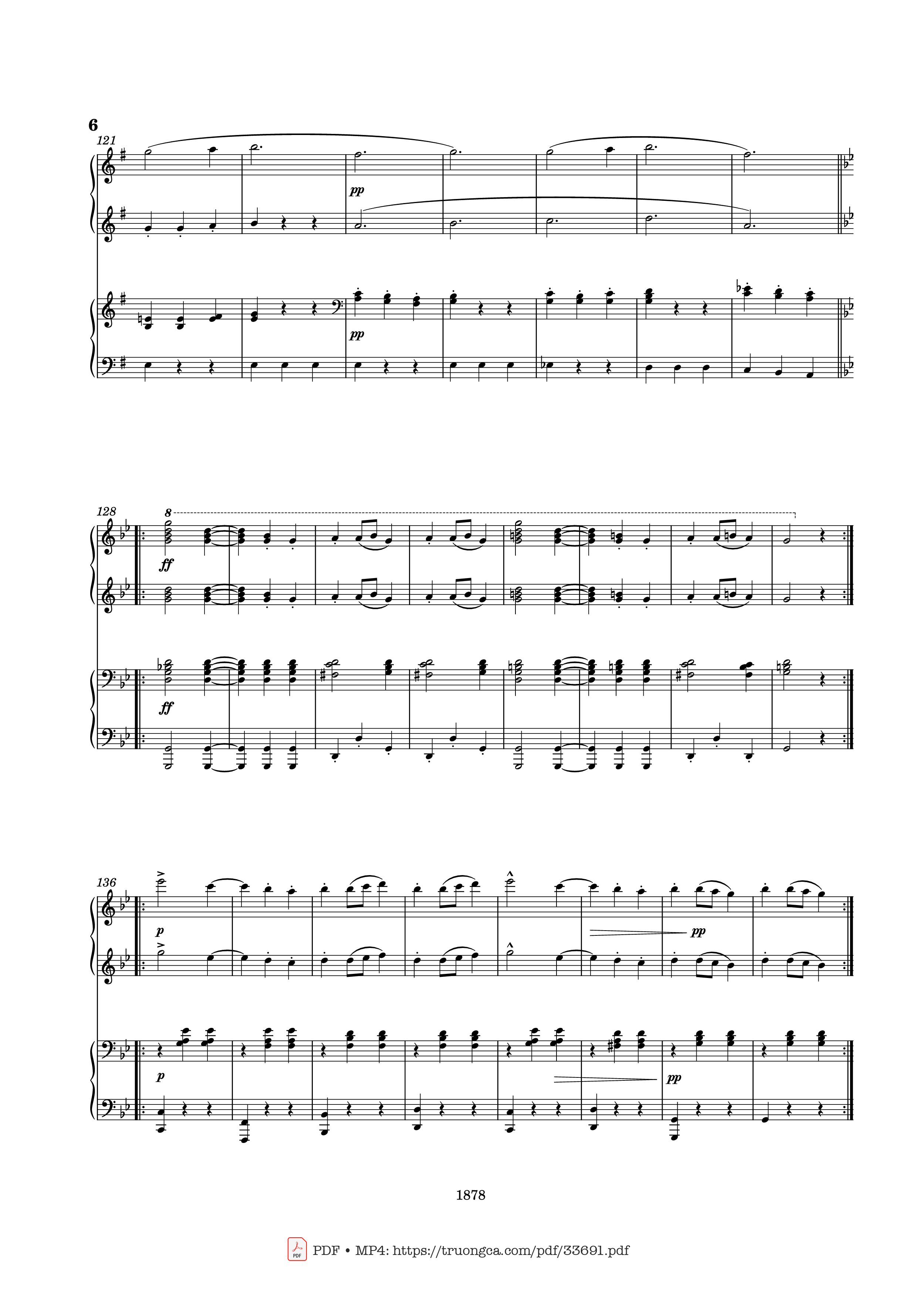 Page 6 of Sheet music PDF Piano Slavonic Dances Op. 46 No. 8 Piano Four Hands - Antonin Leopold Dvorak