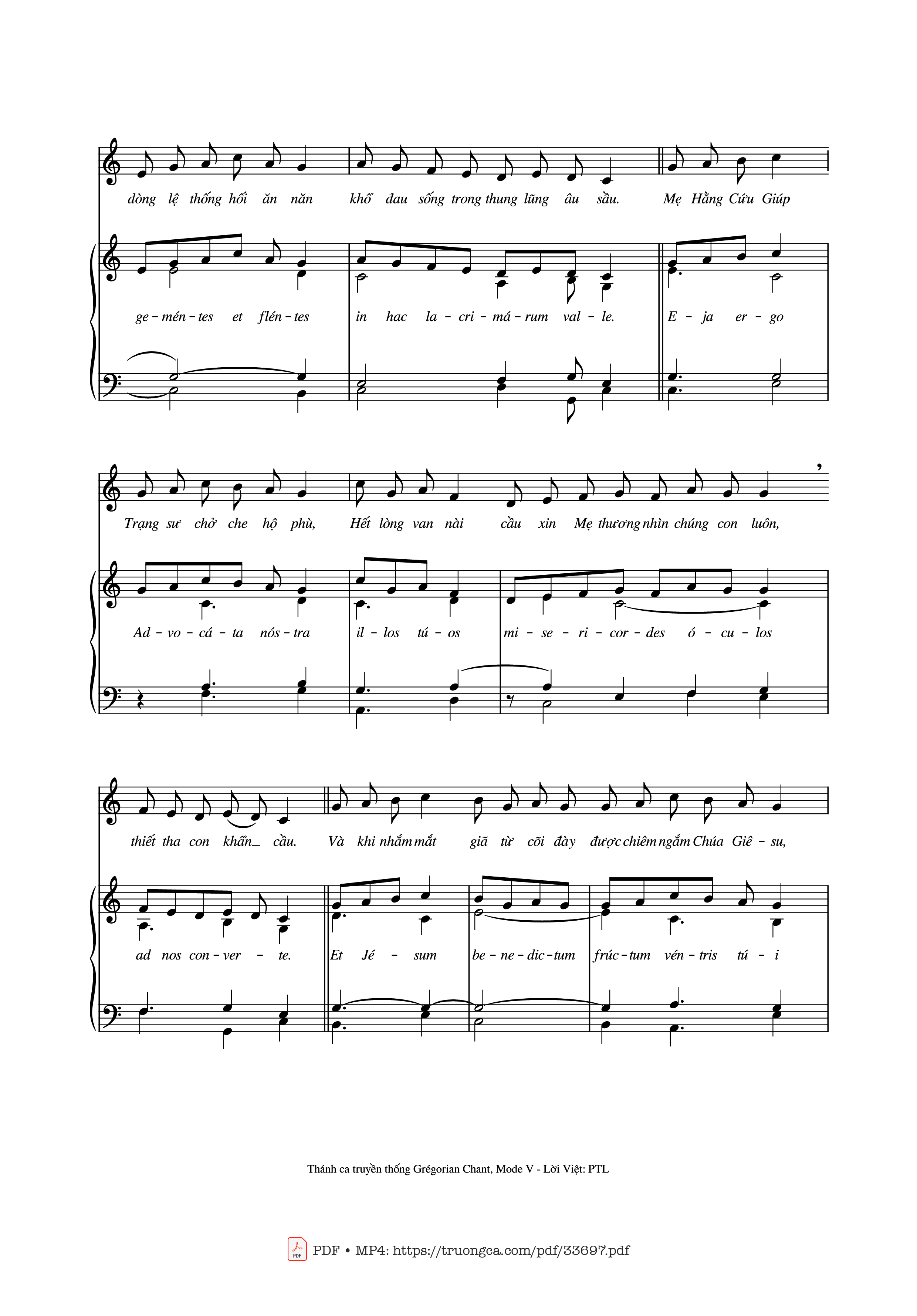 Page 2 of Sheet music PDF Kinh Lạy Nữ Vương (Salve Regina) - Gregorian Chant, Mode V