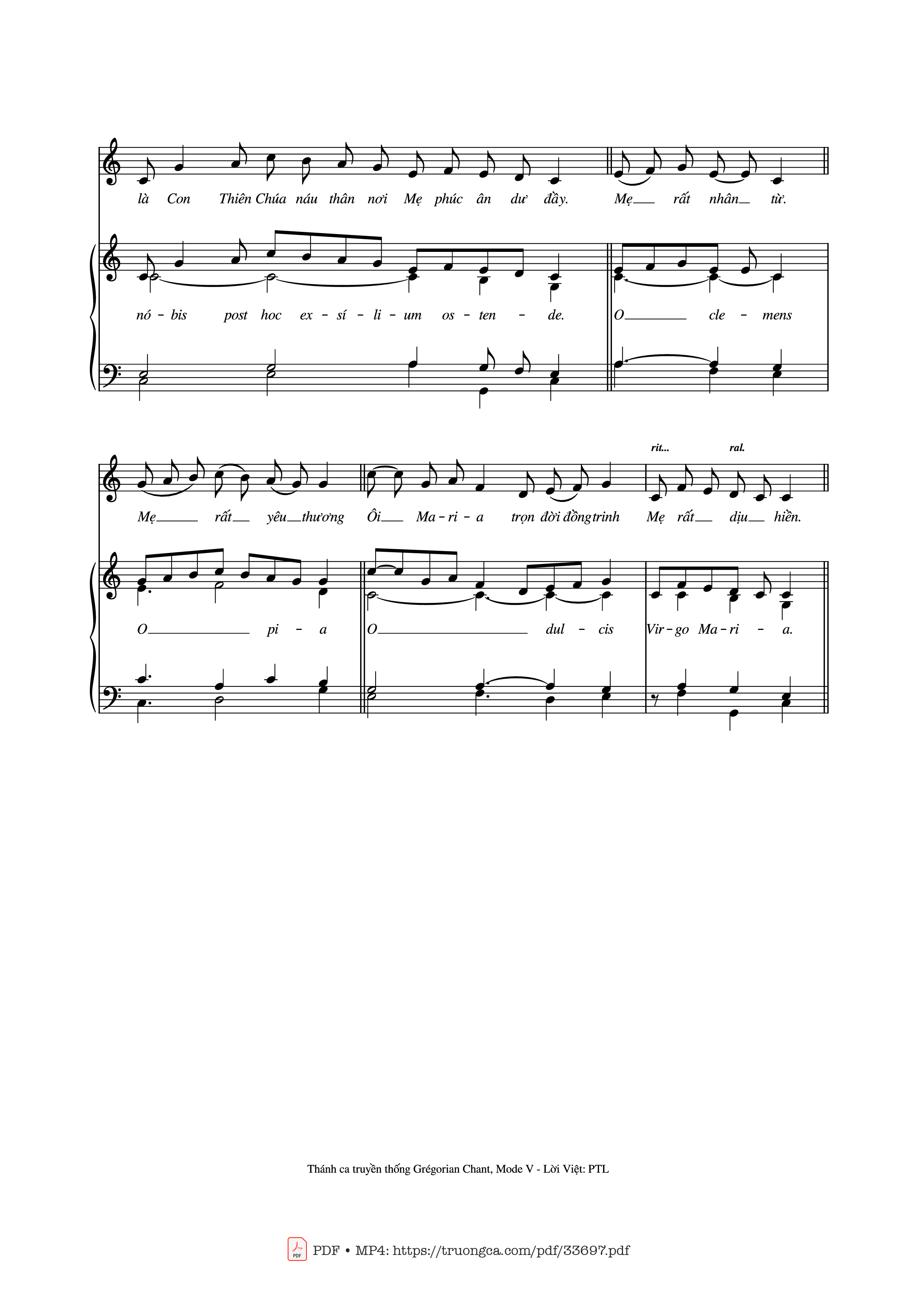 Page 3 of Sheet music PDF Kinh Lạy Nữ Vương (Salve Regina) - Gregorian Chant, Mode V