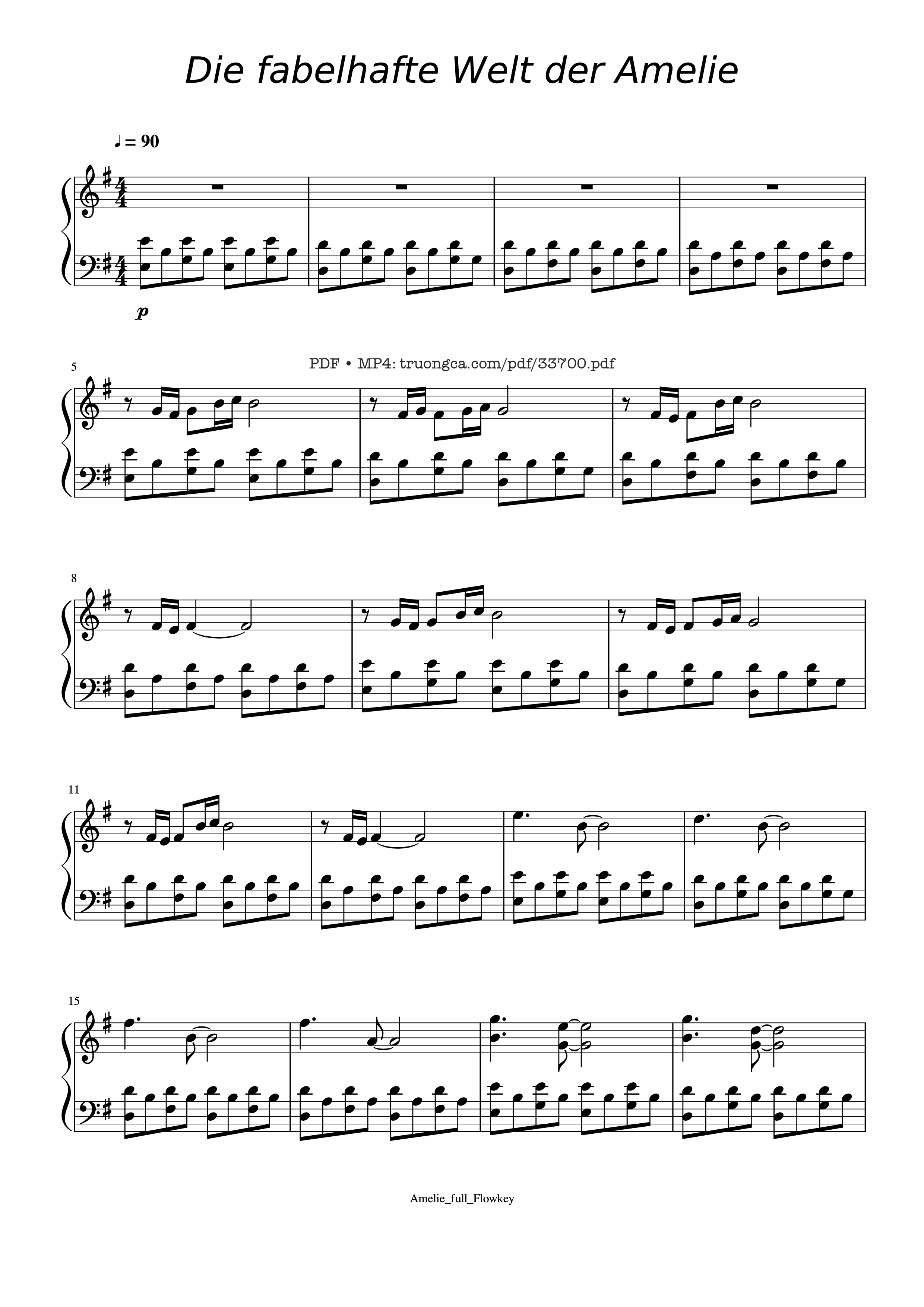 Sheet PDF of Amélie Full Soundtrack Piano