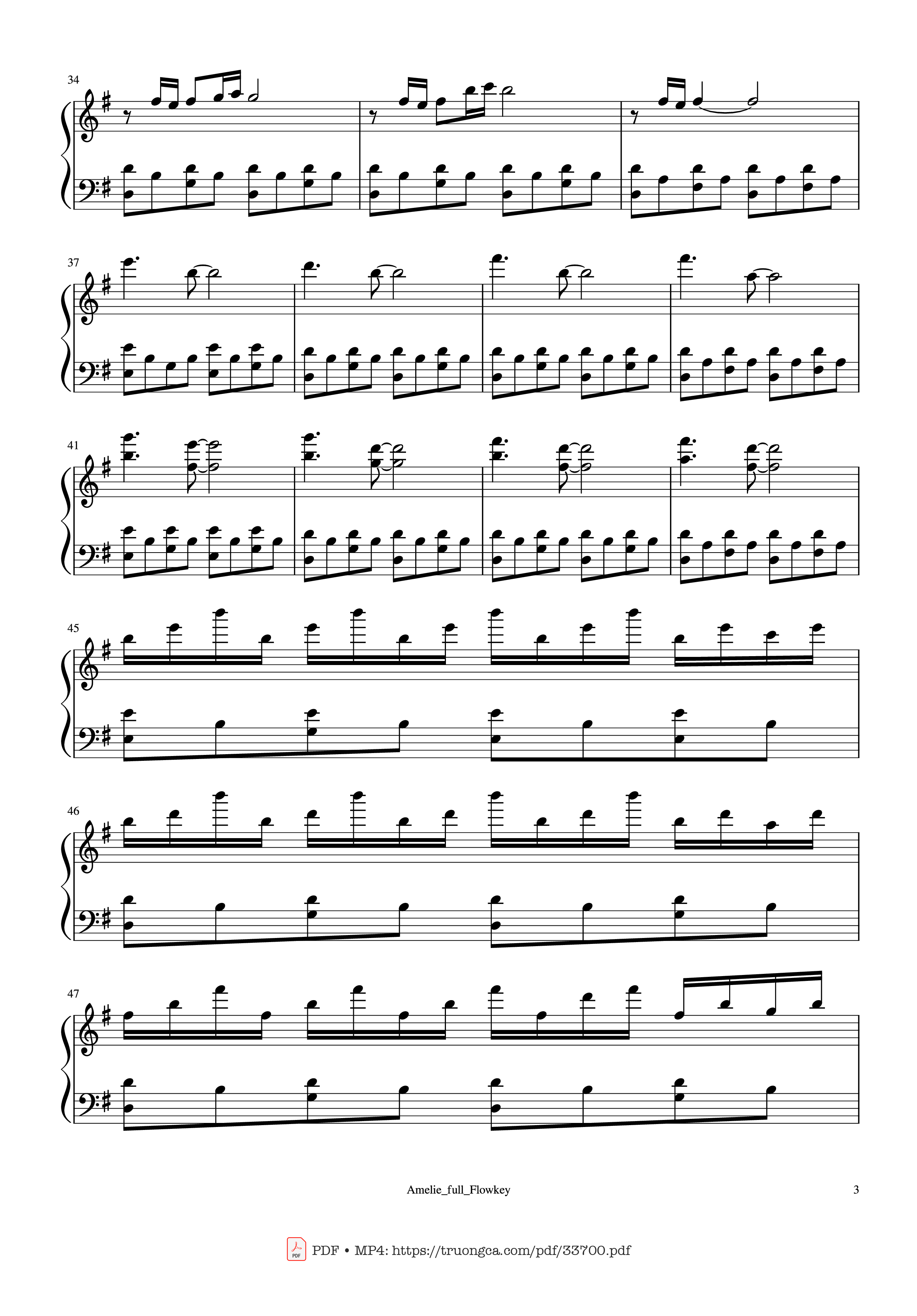 Page 3 of Sheet music PDF Piano Amélie Full Soundtrack Piano - Yann Tiersen