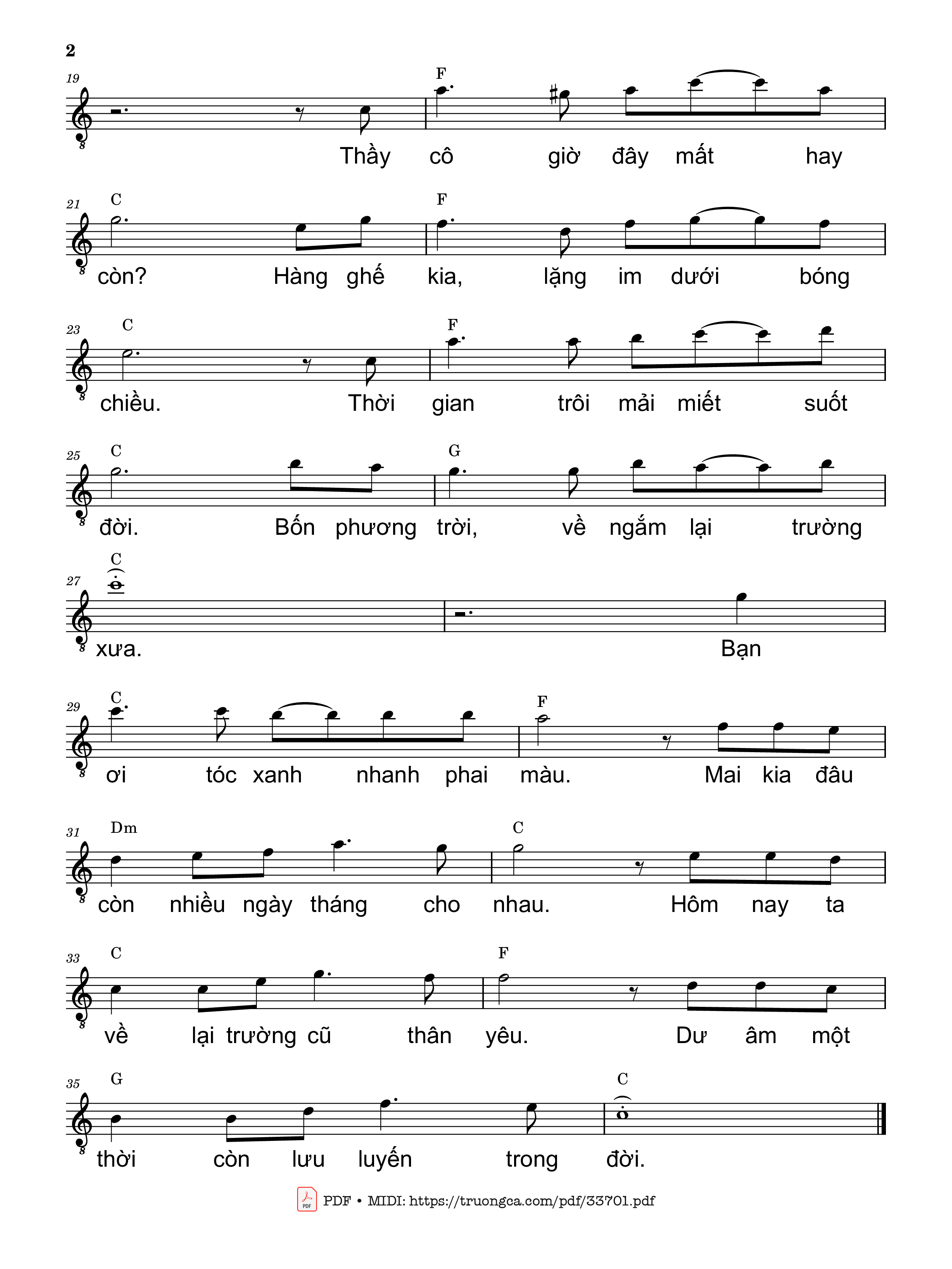 Page 2 of Sheet music PDF Bốn mươi năm ra trường - Trần Liêu