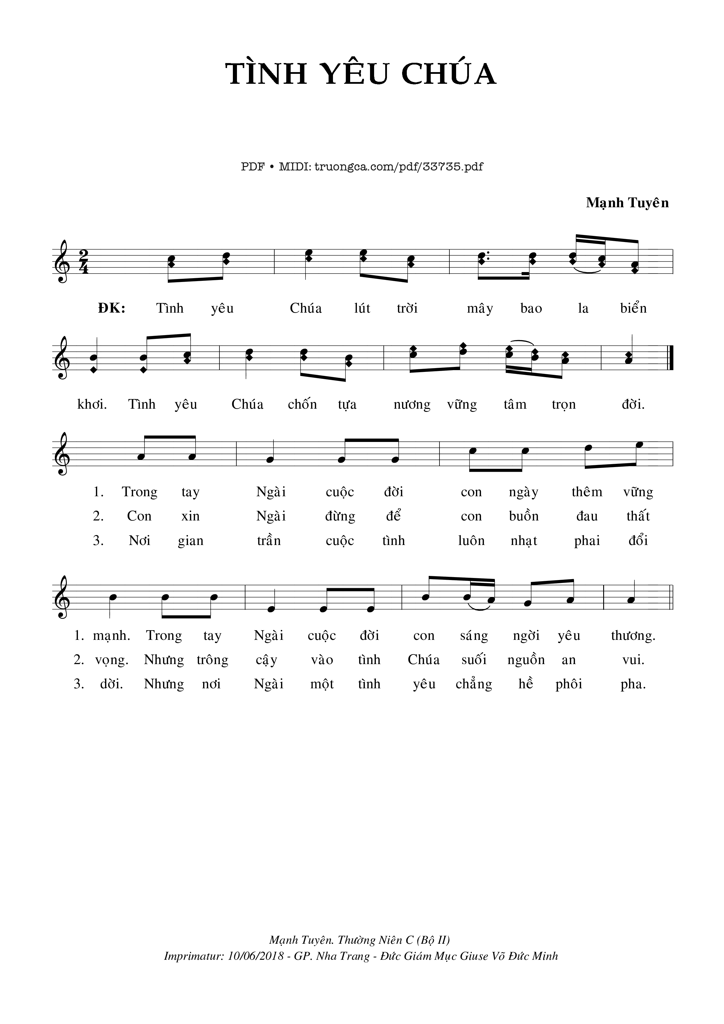 Sheet PDF of Tình Yêu Chúa