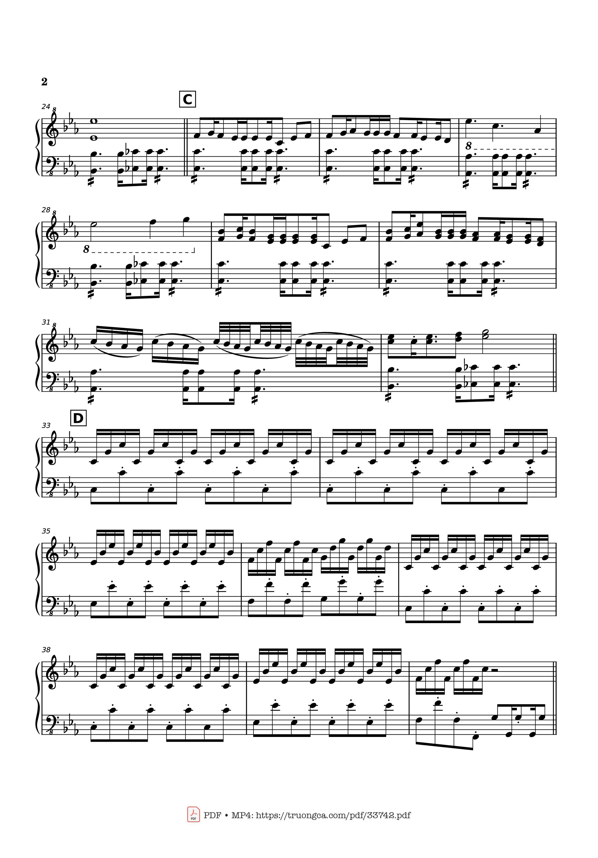 Page 2 of Sheet music PDF Piano Schoolhouse Trouble Piano - Composed by: Anthony Hampton