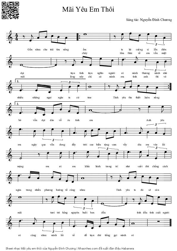 Sheet PDF of Mãi yêu em thôi