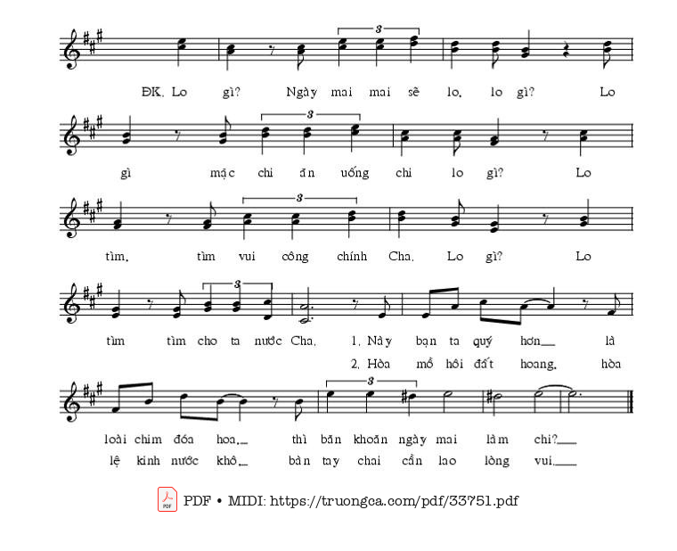 Page 2 of Sheet music PDF Lo Gì - Nguyễn Đức Dũng