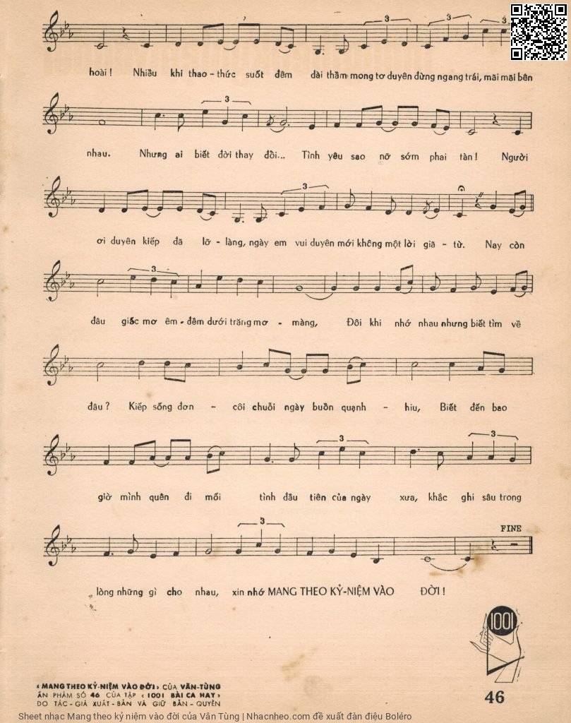 Page 3 of Sheet music PDF Mang theo kỷ niệm vào đời - Vân Tùng