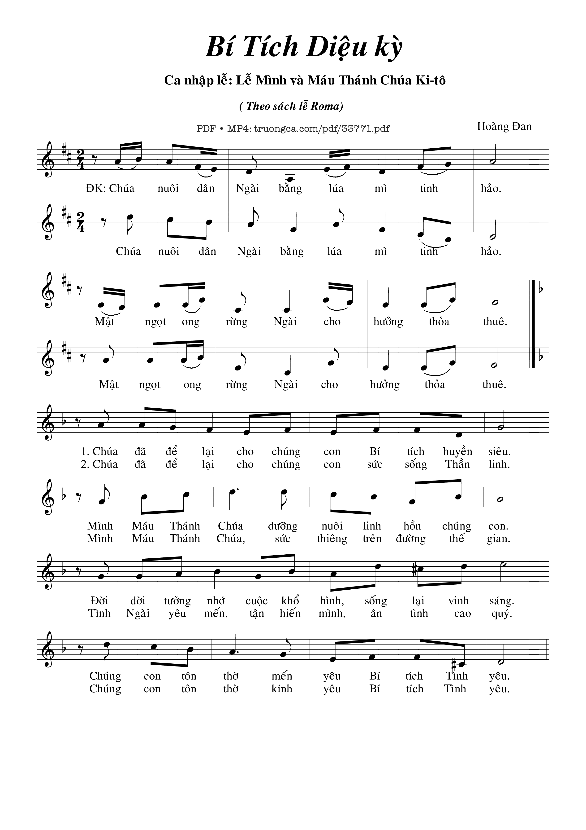 Sheet PDF of Bí Tích Diệu Kỳ