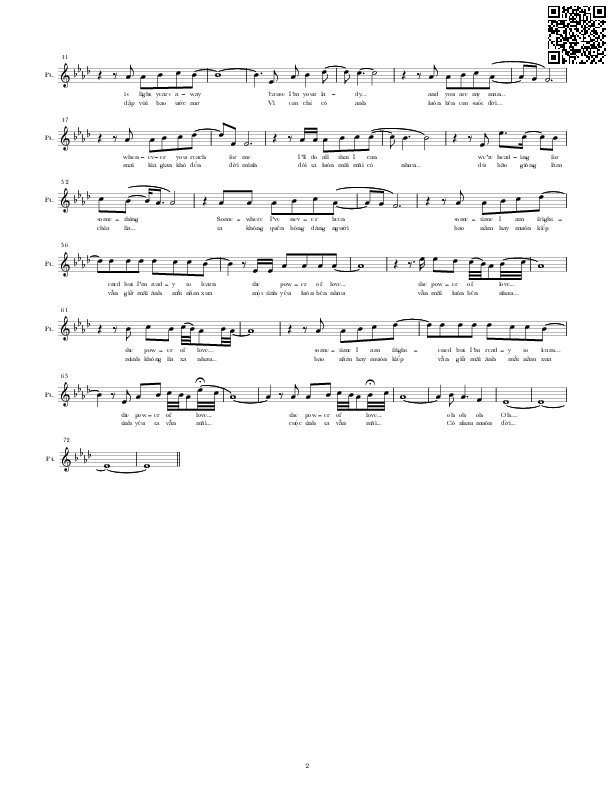 Page 2 of Sheet music PDF Mãnh lực tình yêu (The power of love) - Nhạc Ngoại