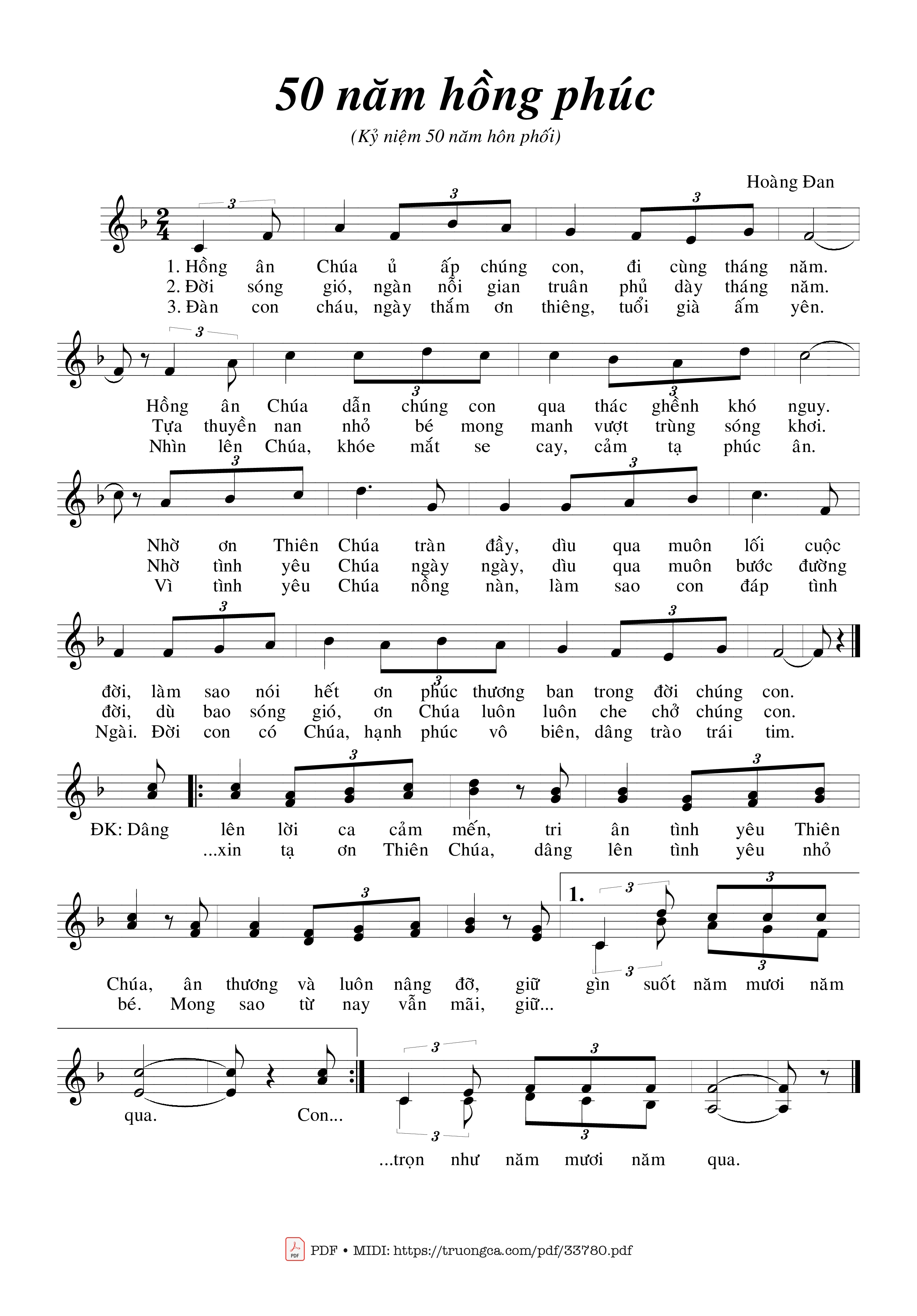 Sheet PDF of 50 Năm Hồng Phúc