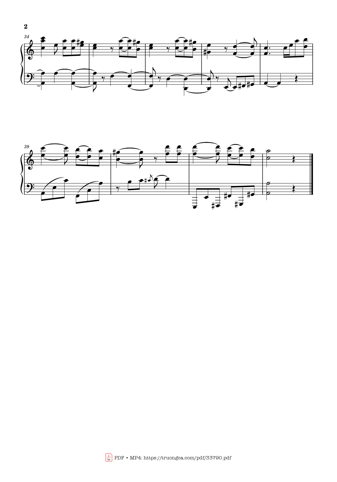 Page 2 of Sheet music PDF El Gatito de Tchaikovsky Piano - Tchaikovsky
