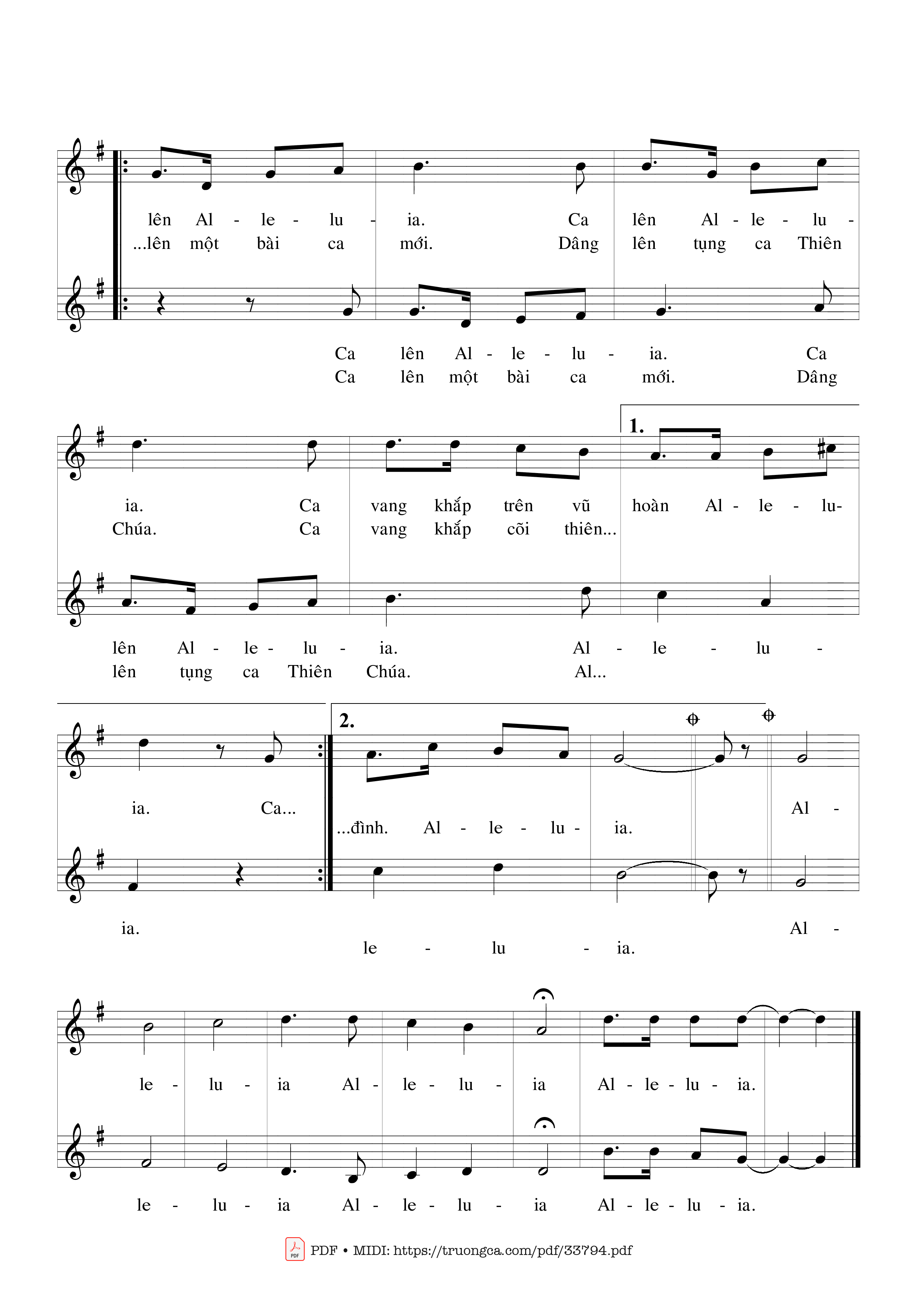 Page 2 of Sheet music PDF Ca Khúc Khải Hoàn - Hoàng Đan