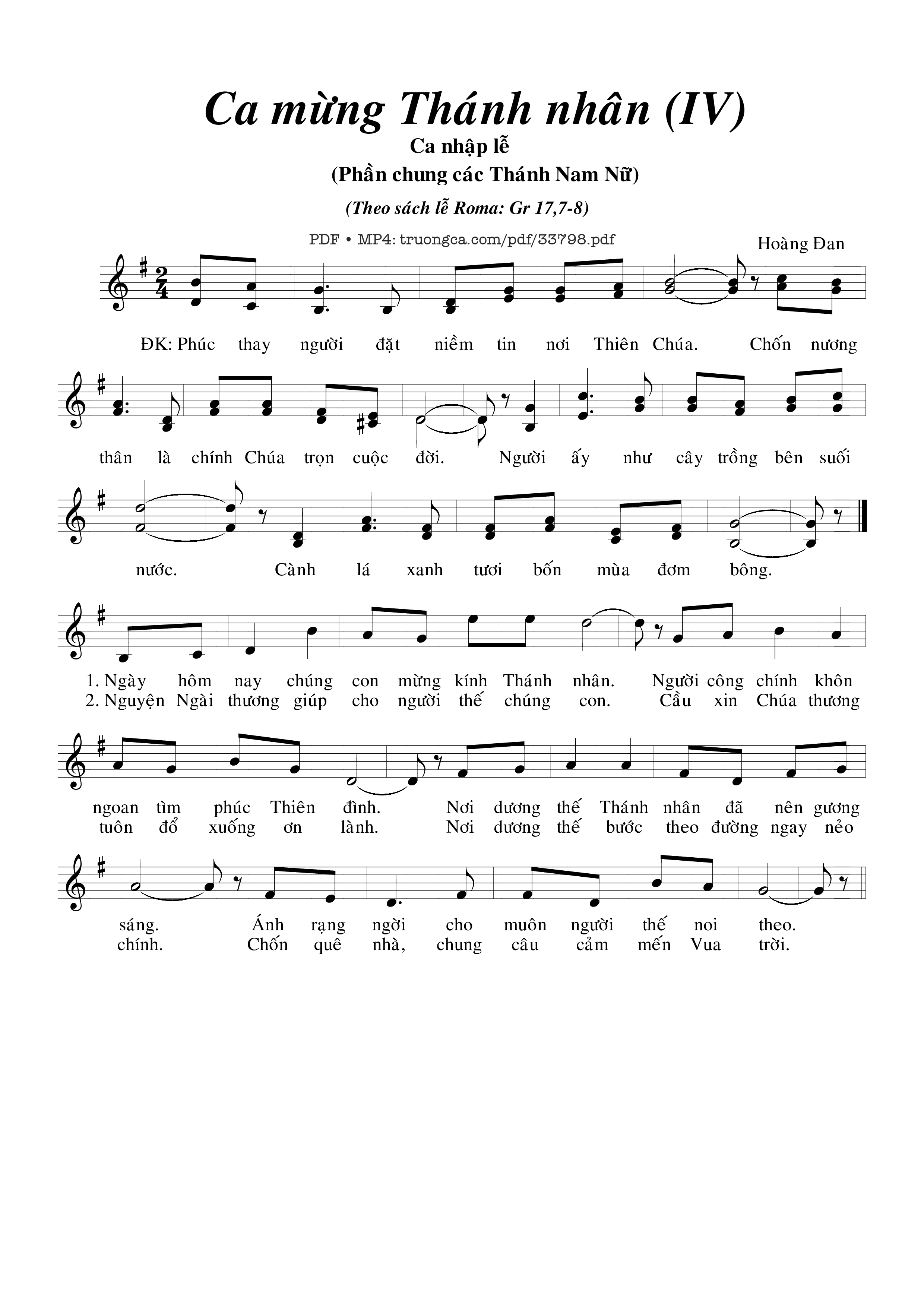 Sheet PDF of Ca Mừng Thánh Nhân (4)