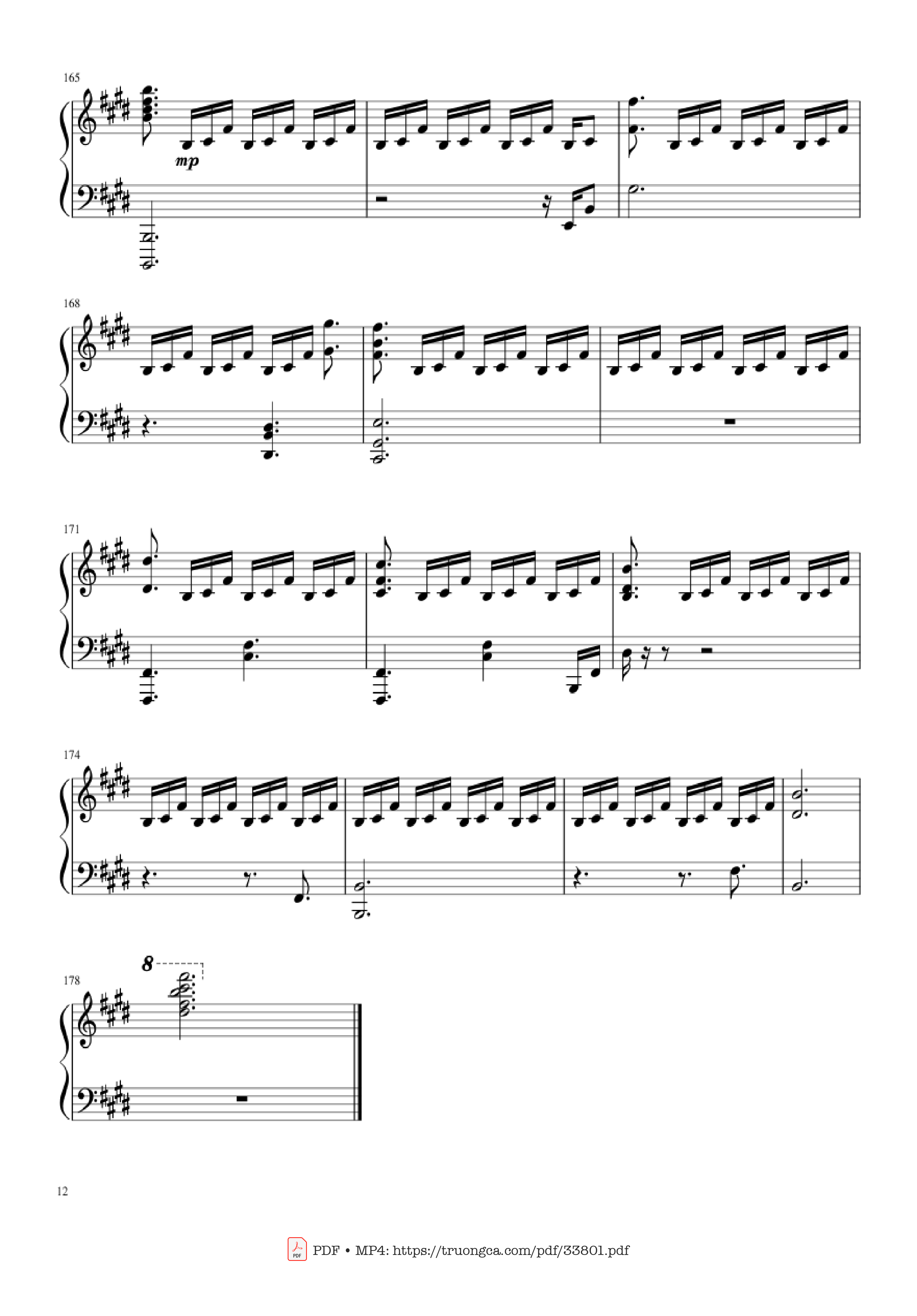 Page 12 of Sheet music PDF Piano Sparkle Kimi no Na wa - (君の名は) piano - Cover by TheIshter Sheets by Bomb & Kou