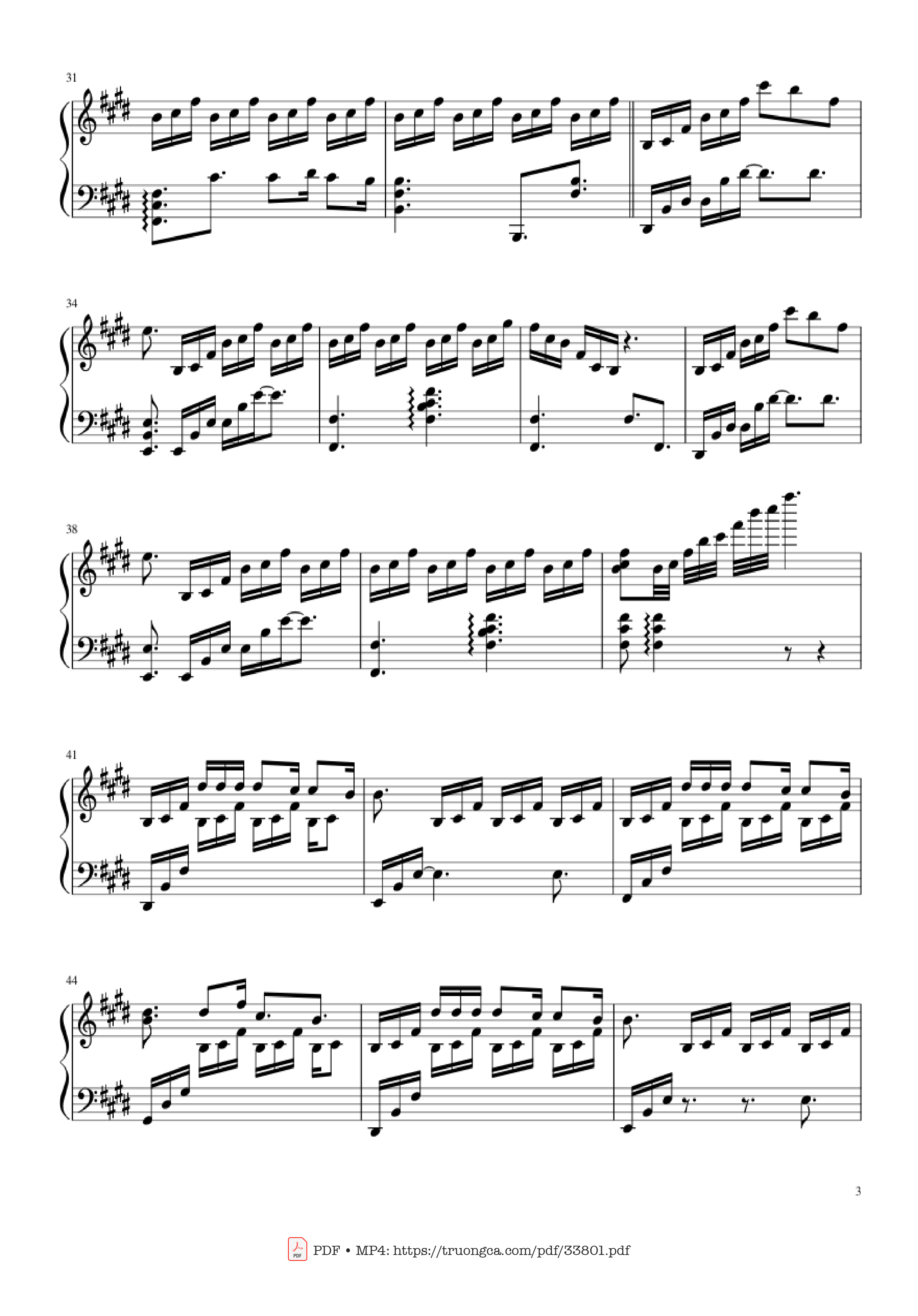 Page 3 of Sheet music PDF Piano Sparkle Kimi no Na wa - (君の名は) piano - Cover by TheIshter Sheets by Bomb & Kou