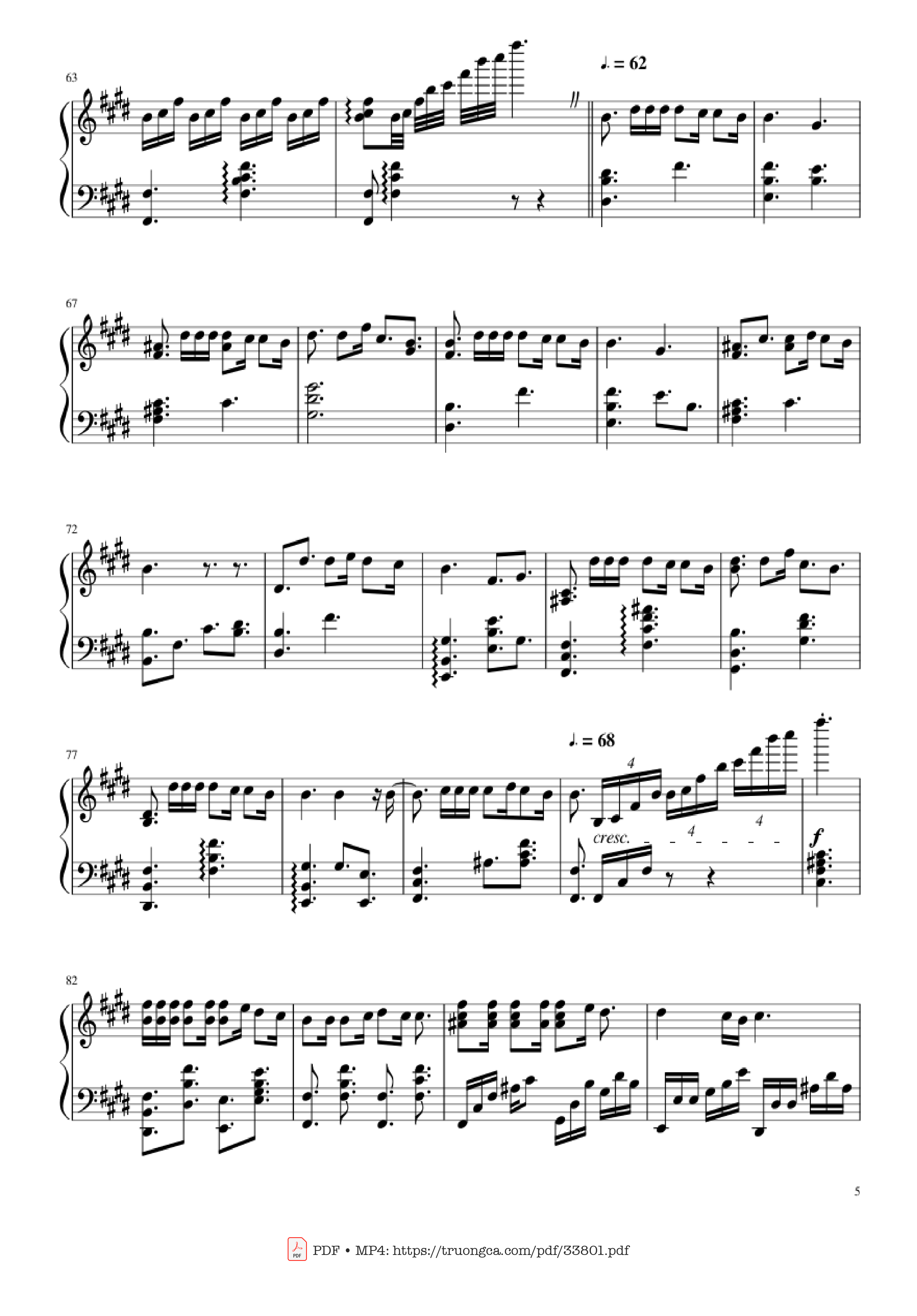 Page 5 of Sheet music PDF Piano Sparkle Kimi no Na wa - (君の名は) piano - Cover by TheIshter Sheets by Bomb & Kou