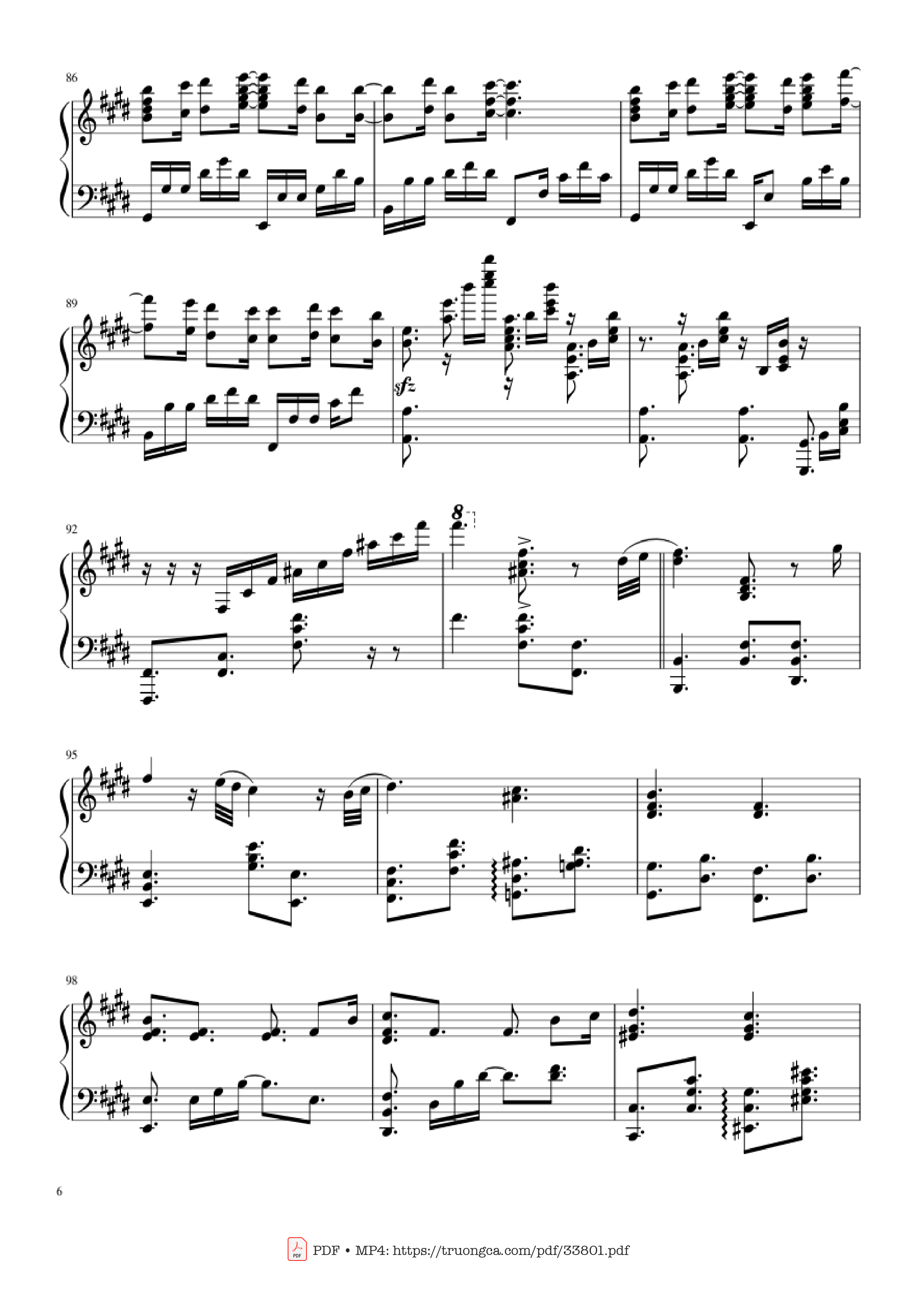 Page 6 of Sheet music PDF Piano Sparkle Kimi no Na wa - (君の名は) piano - Cover by TheIshter Sheets by Bomb & Kou
