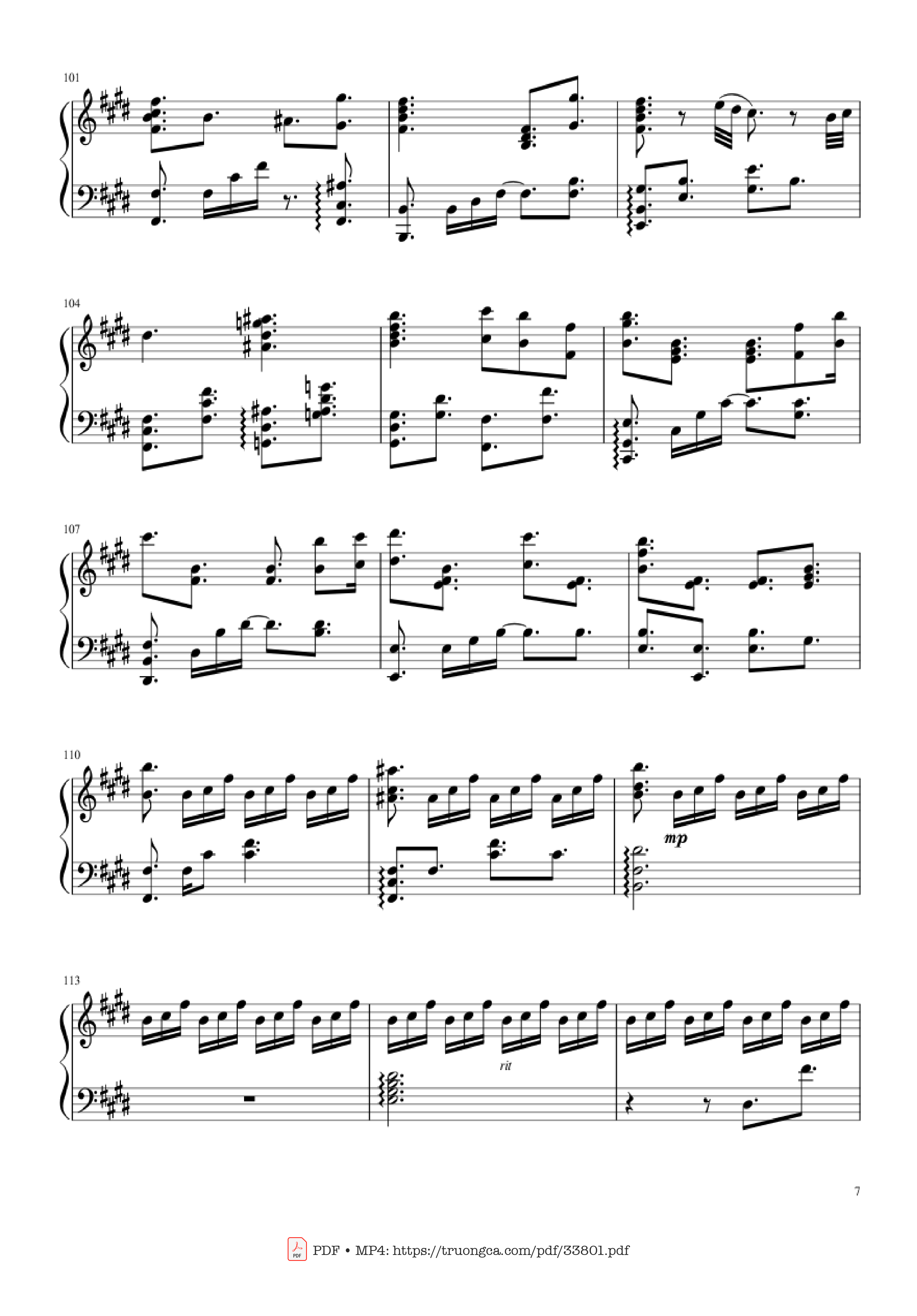 Page 7 of Sheet music PDF Piano Sparkle Kimi no Na wa - (君の名は) piano - Cover by TheIshter Sheets by Bomb & Kou