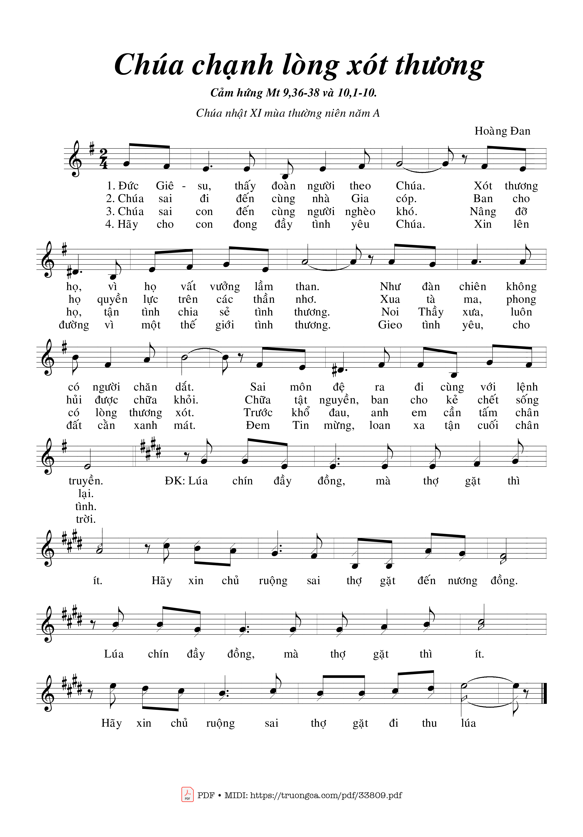 Sheet PDF of Chúa Chạnh Lòng Xót Thương