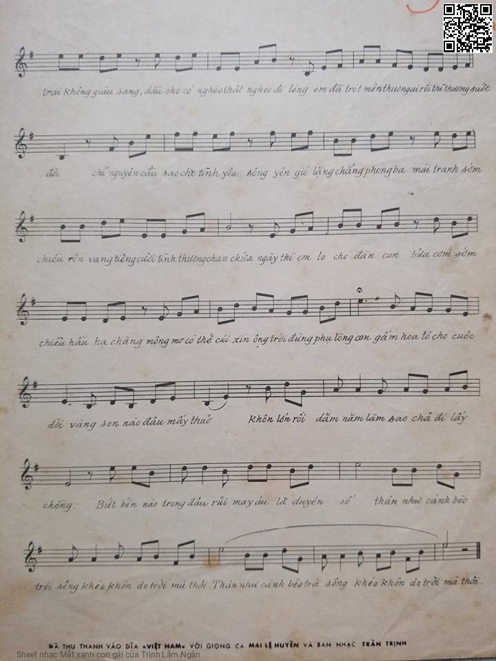 Page 3 of Sheet music PDF Mắt xanh con gái - Trịnh Lâm Ngân