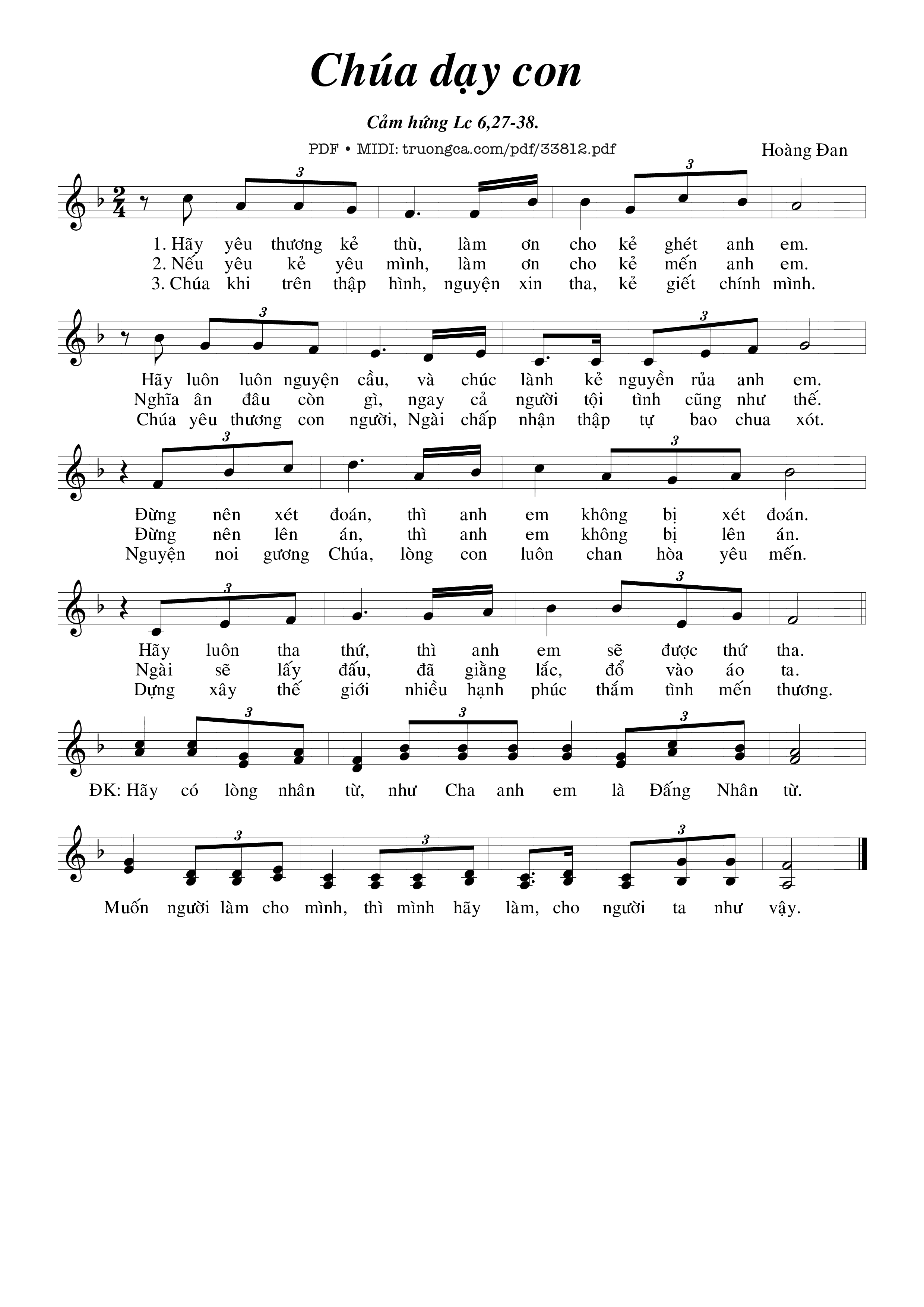 Sheet PDF of Chúa Dạy Con