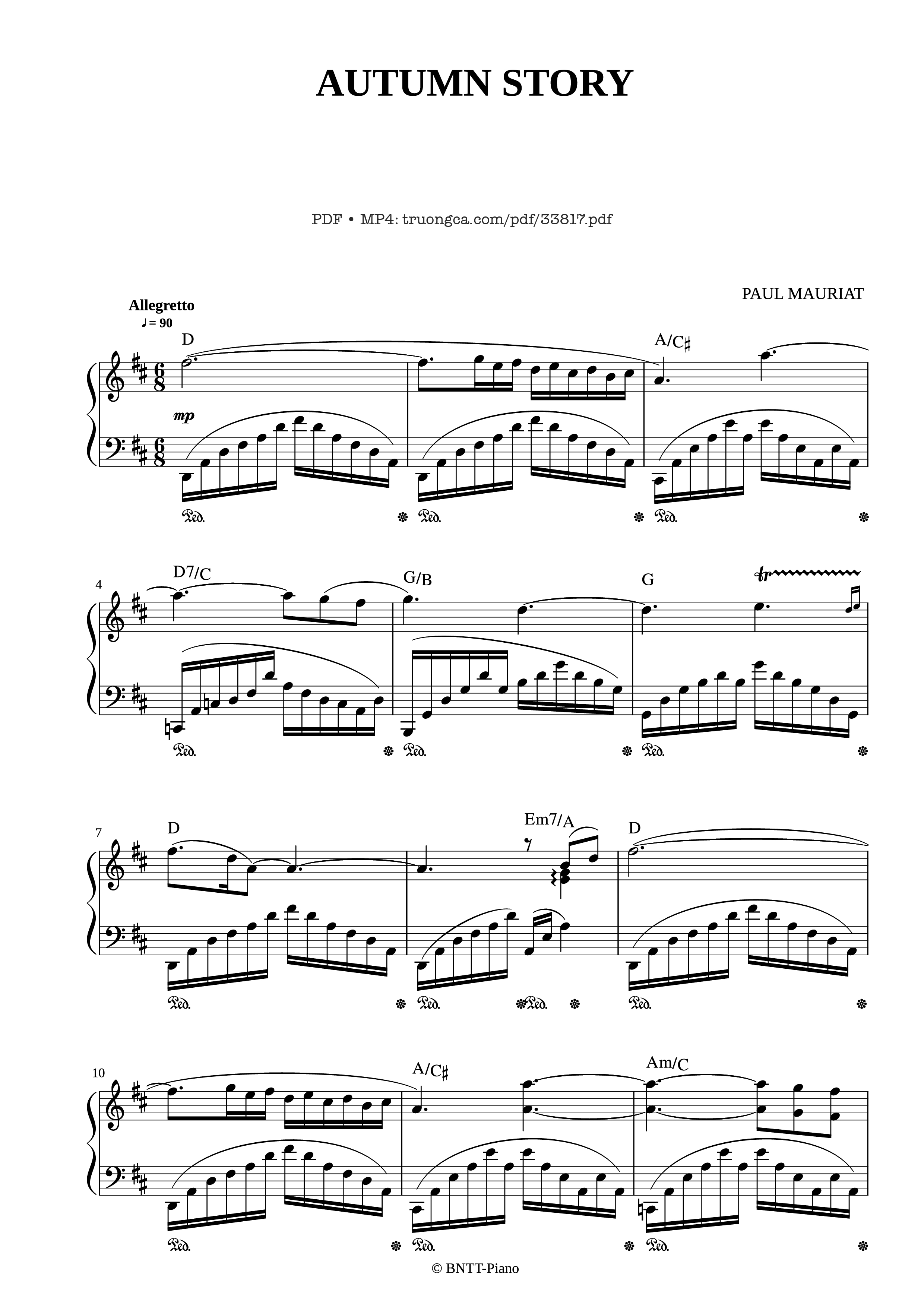 Sheet PDF of AUTUMN STORY - Le Piano Sur La Vague Piano