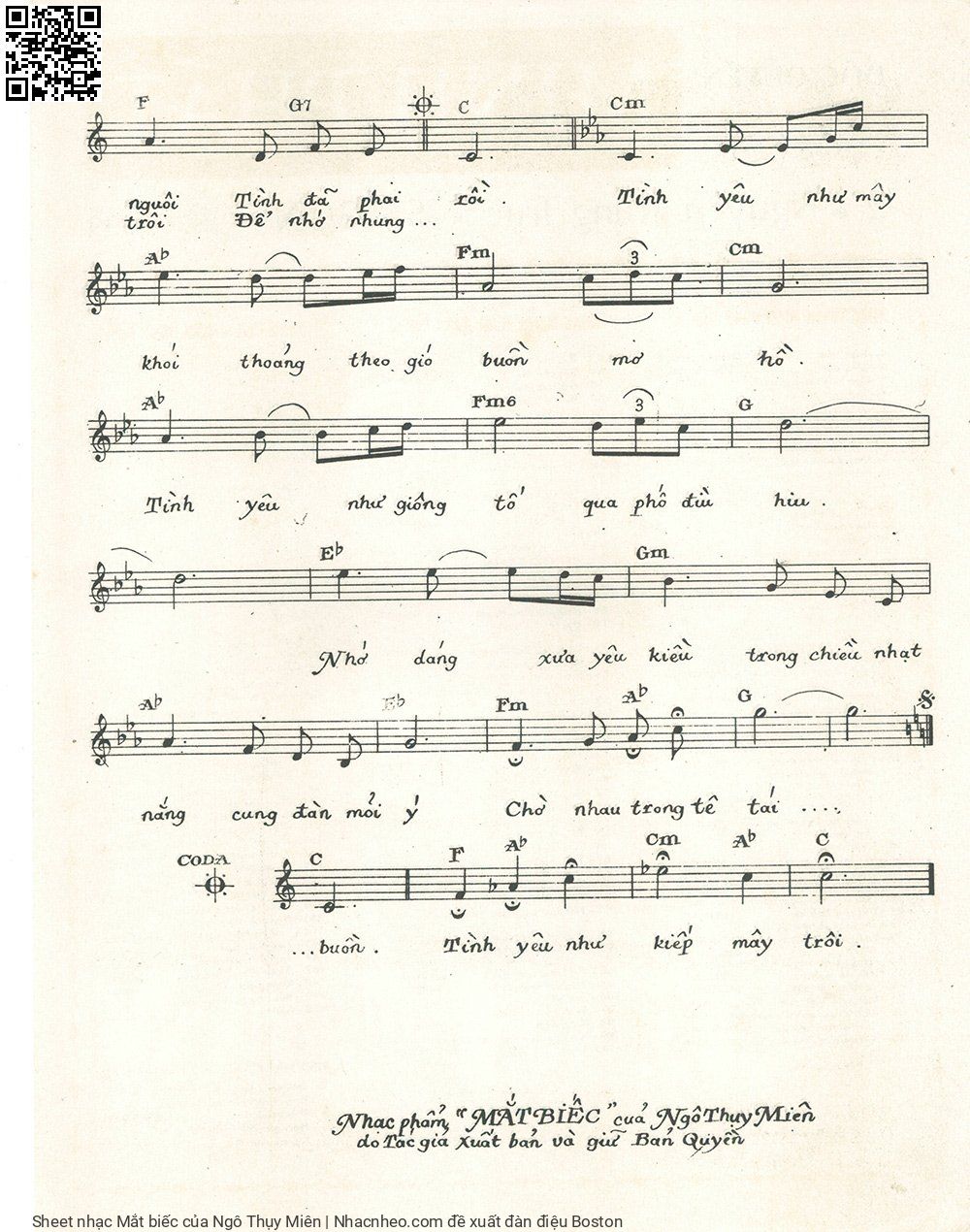 Page 4 of Sheet music PDF Mắt biếc - Ngô Thụy Miên