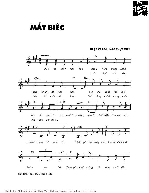 Page 6 of Sheet music PDF Mắt biếc - Ngô Thụy Miên