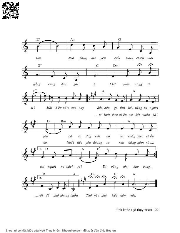 Page 7 of Sheet music PDF Mắt biếc - Ngô Thụy Miên
