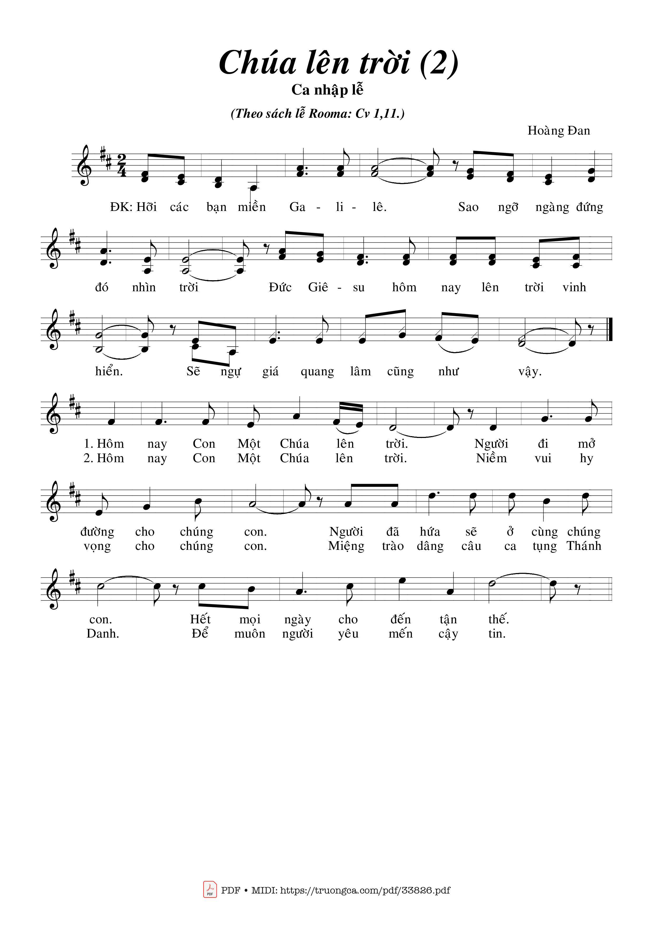 Sheet PDF of Chúa Lên Trời (2)