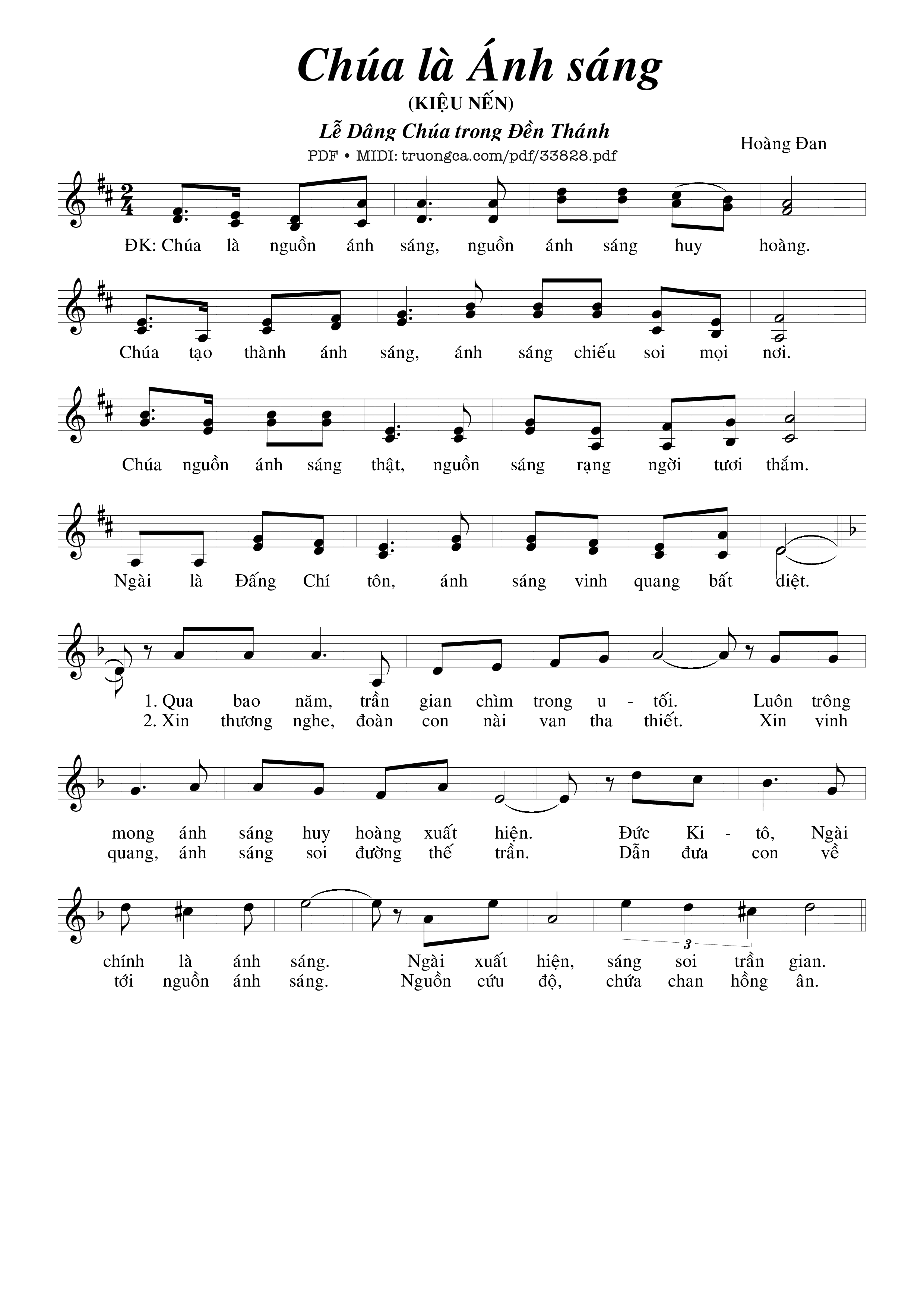 Sheet PDF of Chúa Là Ánh Sáng (Kiệu Nến)