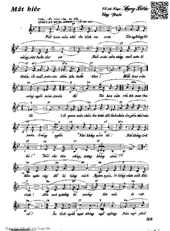 Sheet PDF of Mắt biếc - Cung Tiến