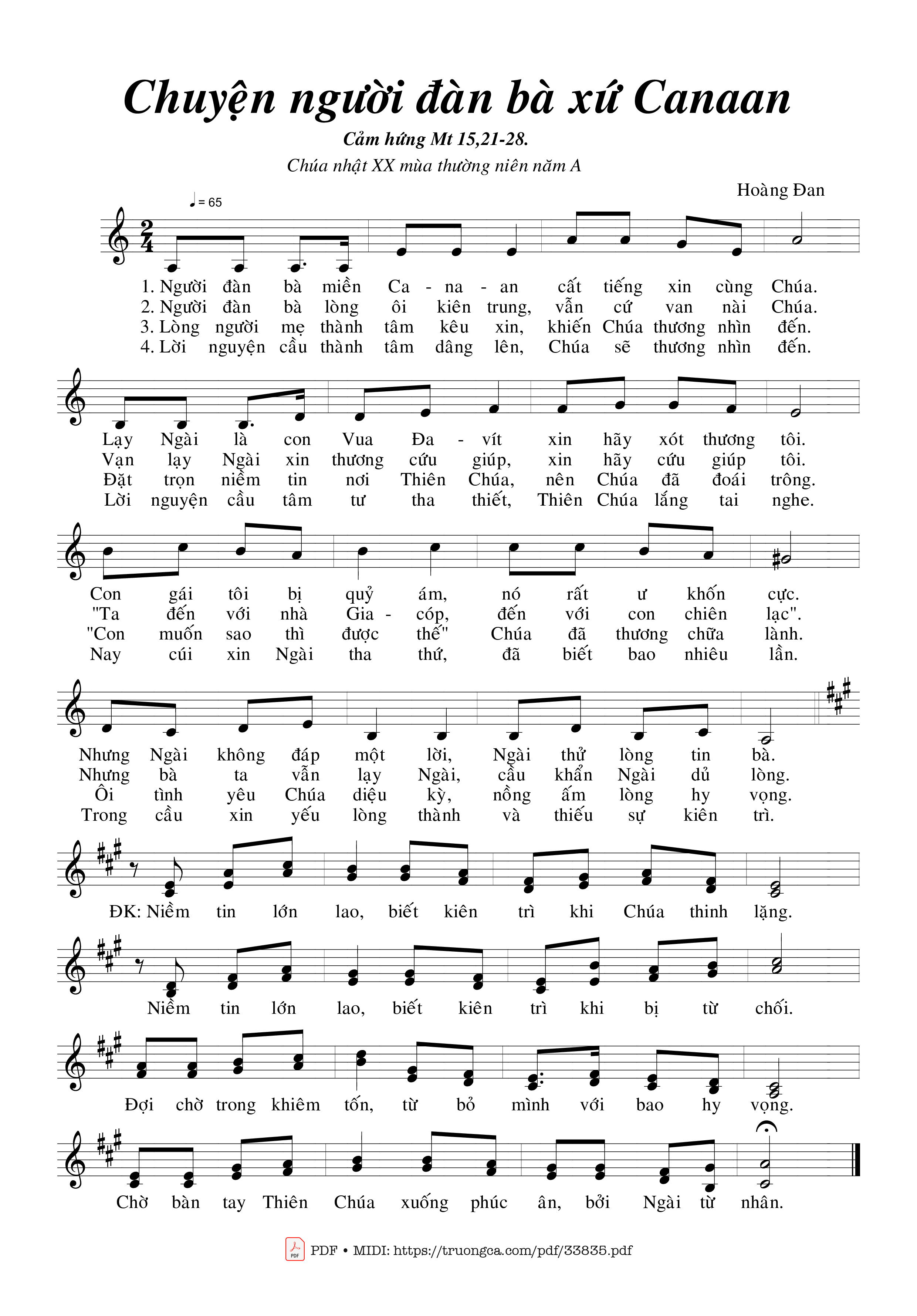 Sheet PDF of Chuyện Người Đàn Bà Xứ Canaan